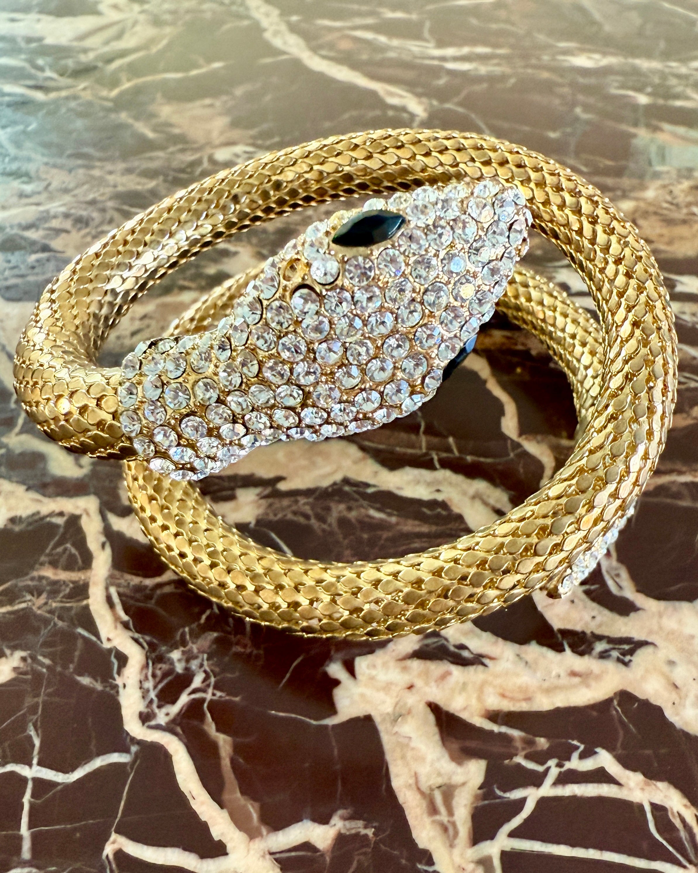 Jewel Encrusted Snake Coil Bracelet