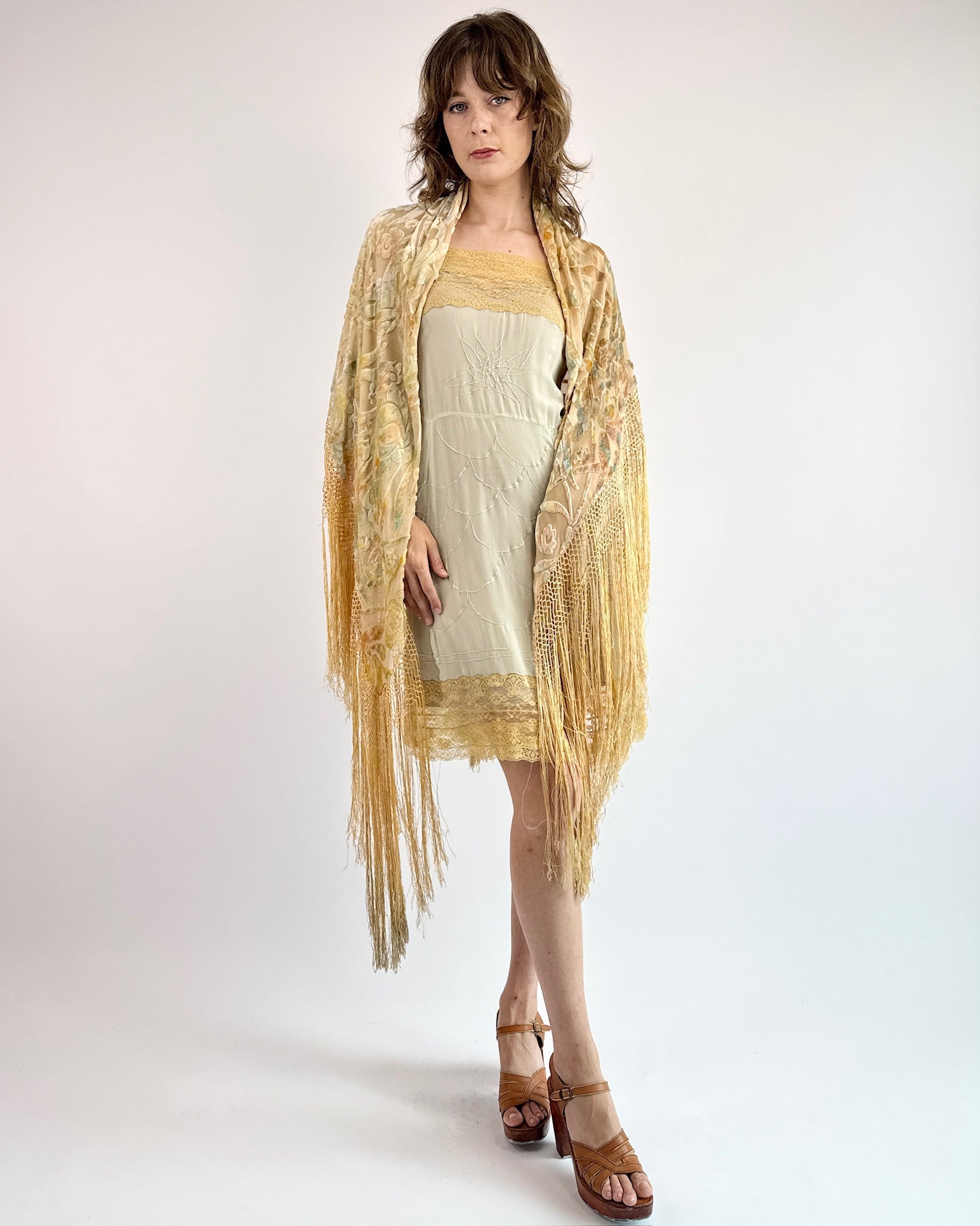 Spun at Sunset Burnout Velvet Shawl