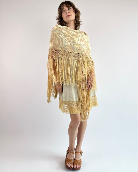 Spun at Sunset Burnout Velvet Shawl