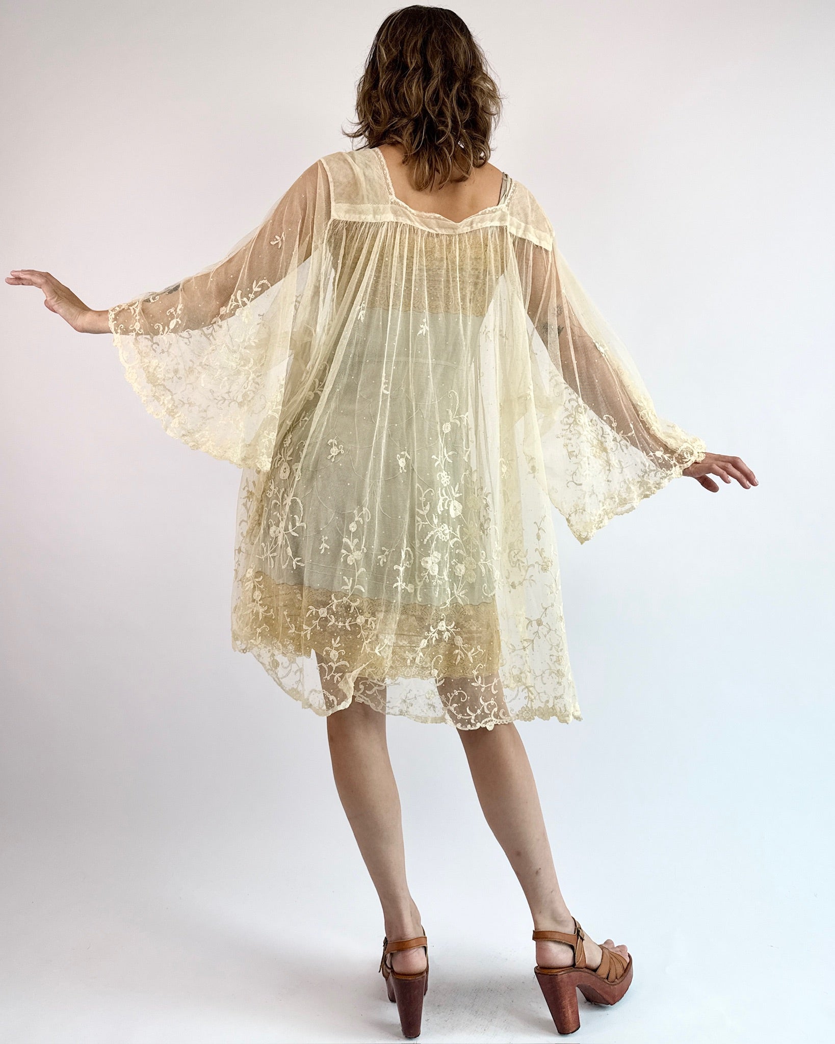 Lace Drawn Windows Babydoll Dress