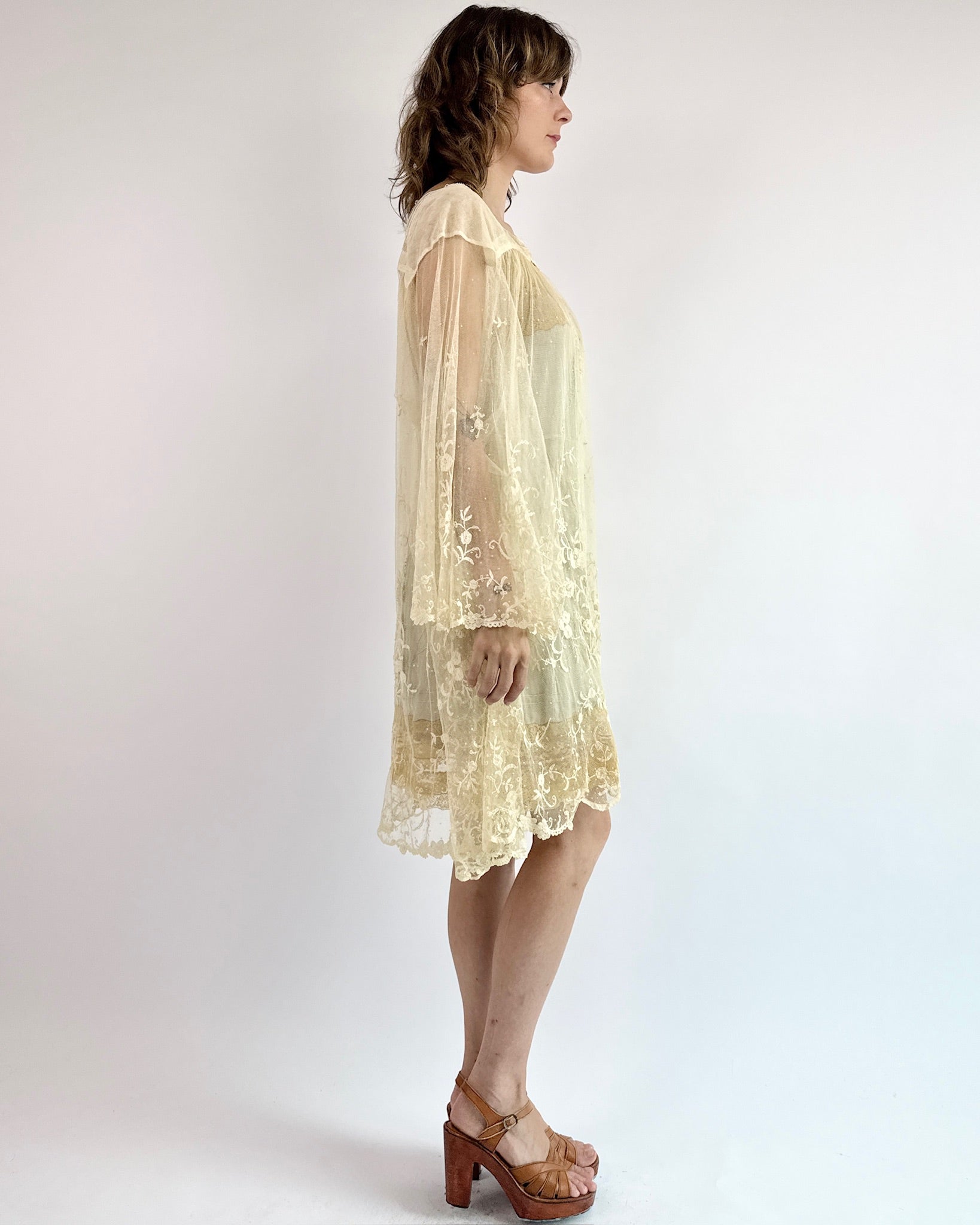 Lace Drawn Windows Babydoll Dress