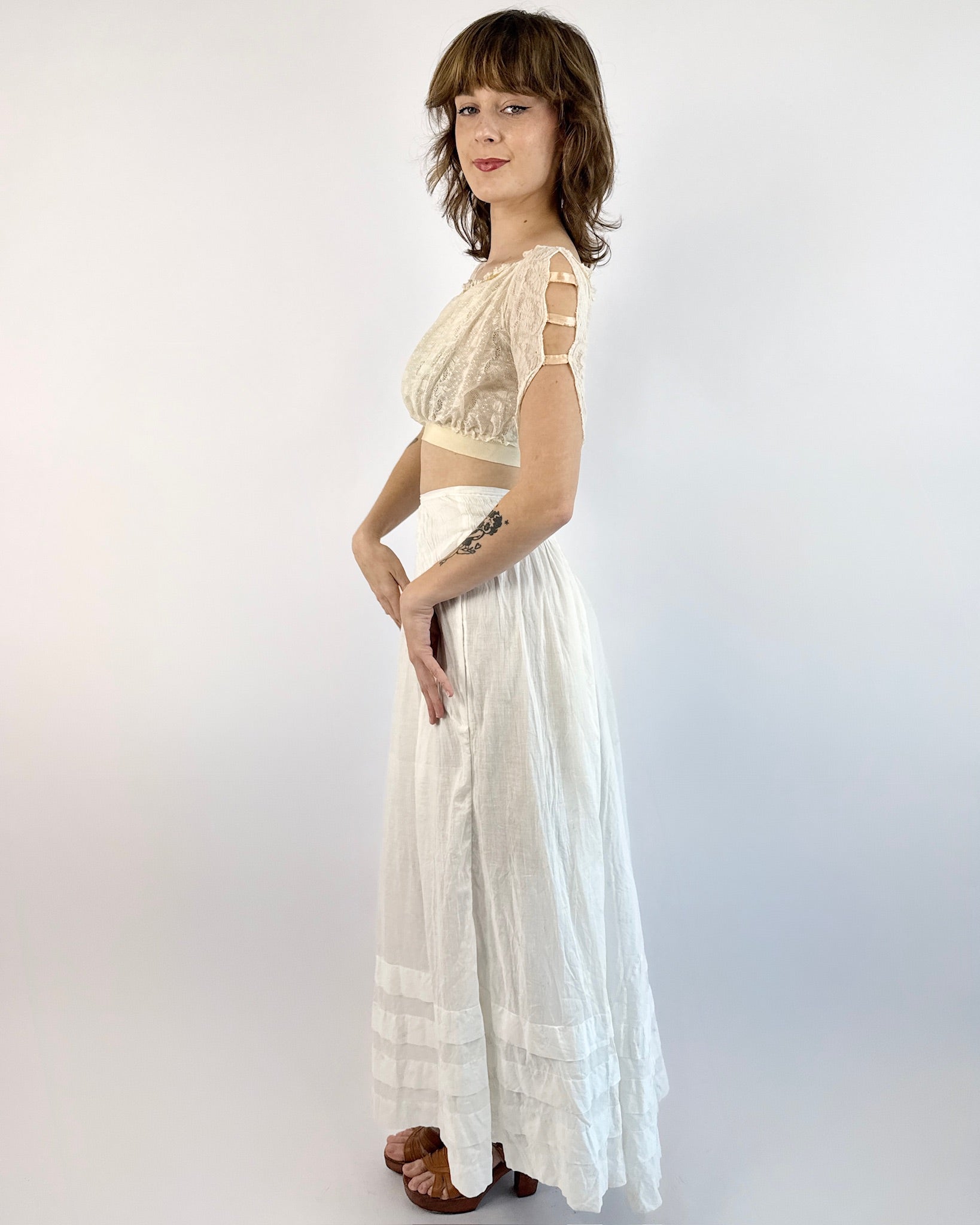 Edwardian Spring Memories Lawn Maxi Skirt