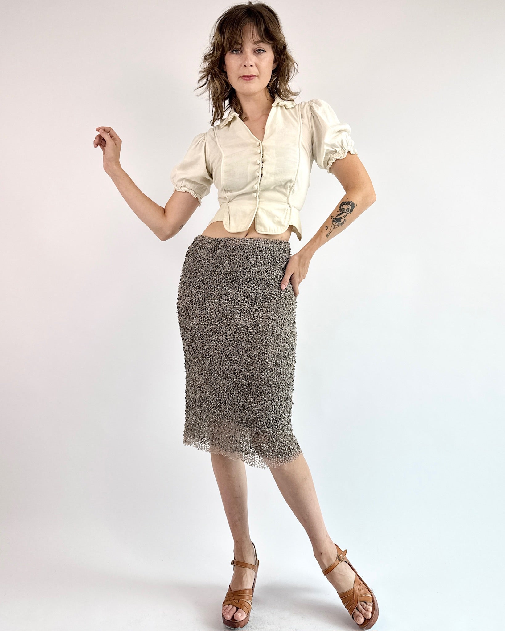 Catherine Bacon Great Catch Beaded Skirt