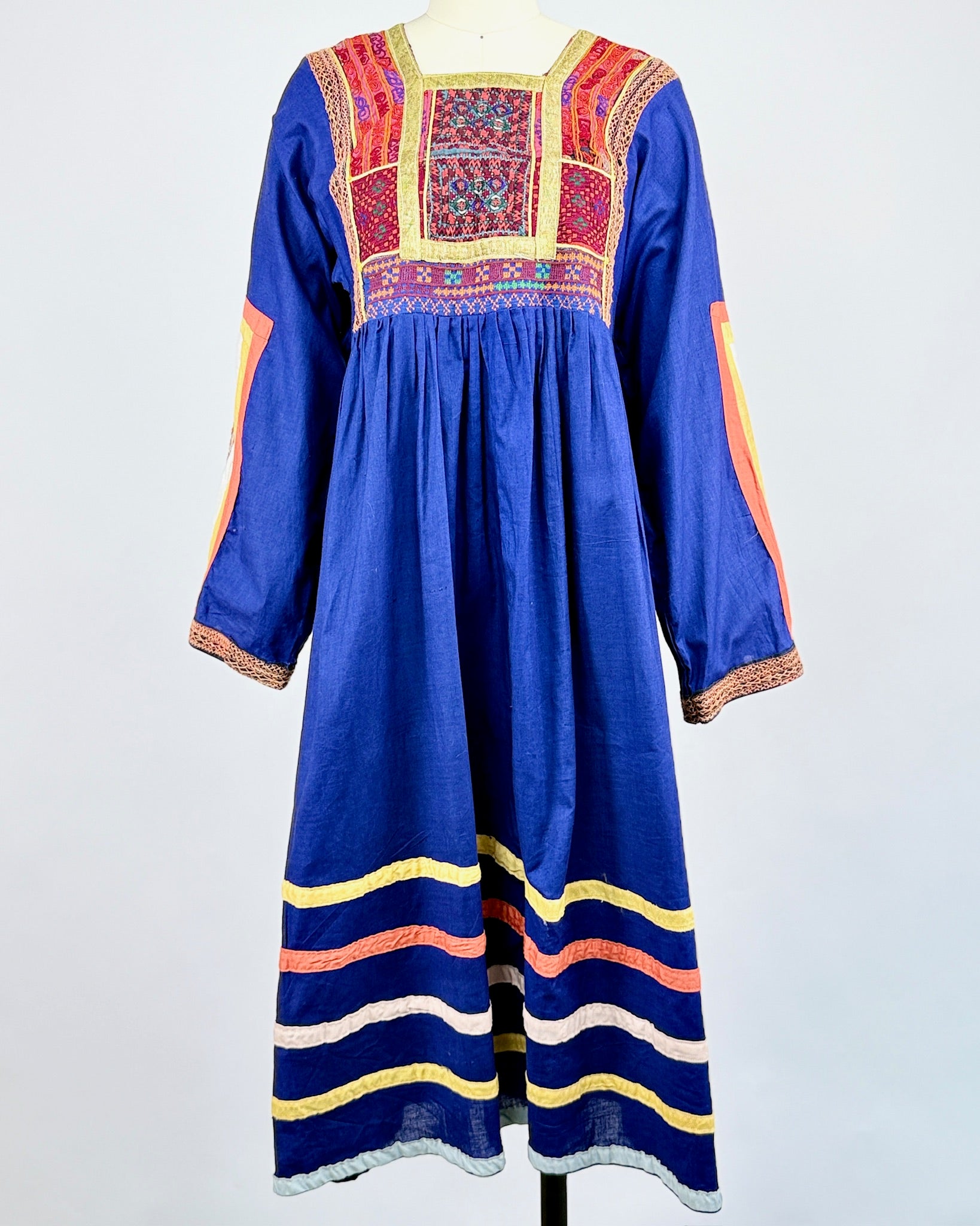 Ornate Embroidered Navy Maxi Dress