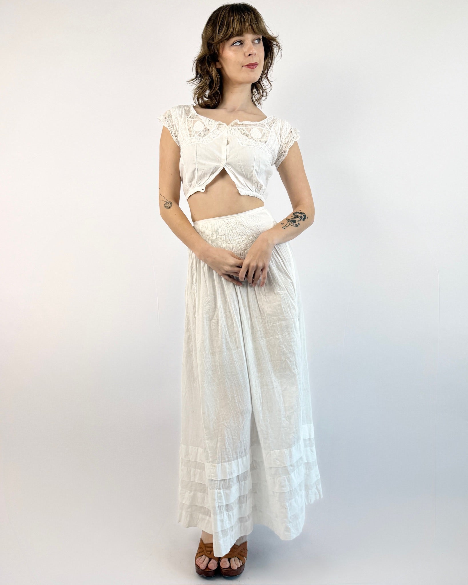 Snow Caps Lace Edwardian Corset Cover