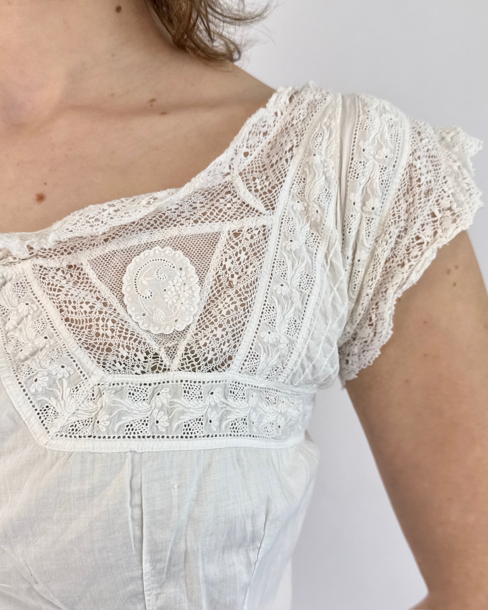 Snow Caps Lace Edwardian Corset Cover