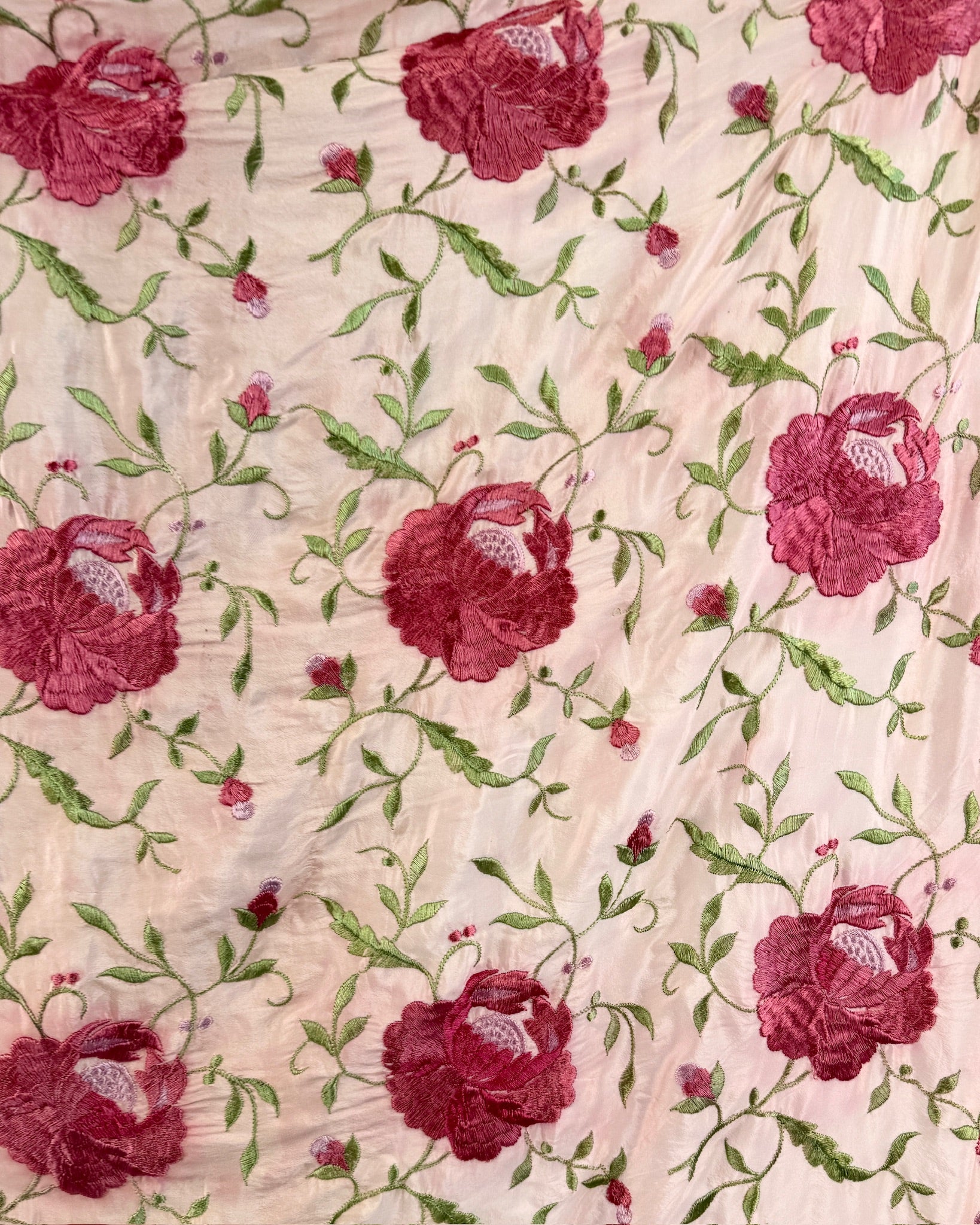 Simply Blushing Embroidered Piano Shawl