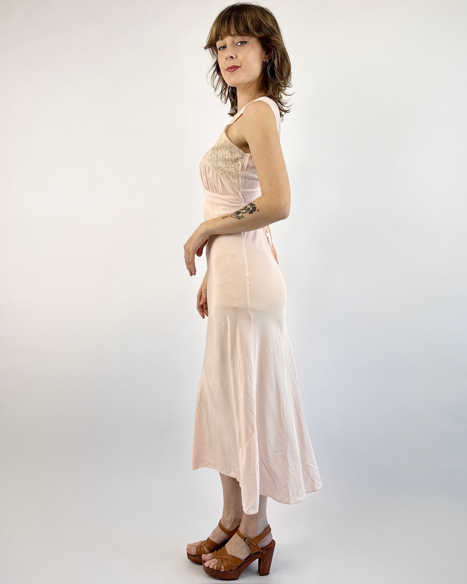 1930's Satin Slumber Slip Dress