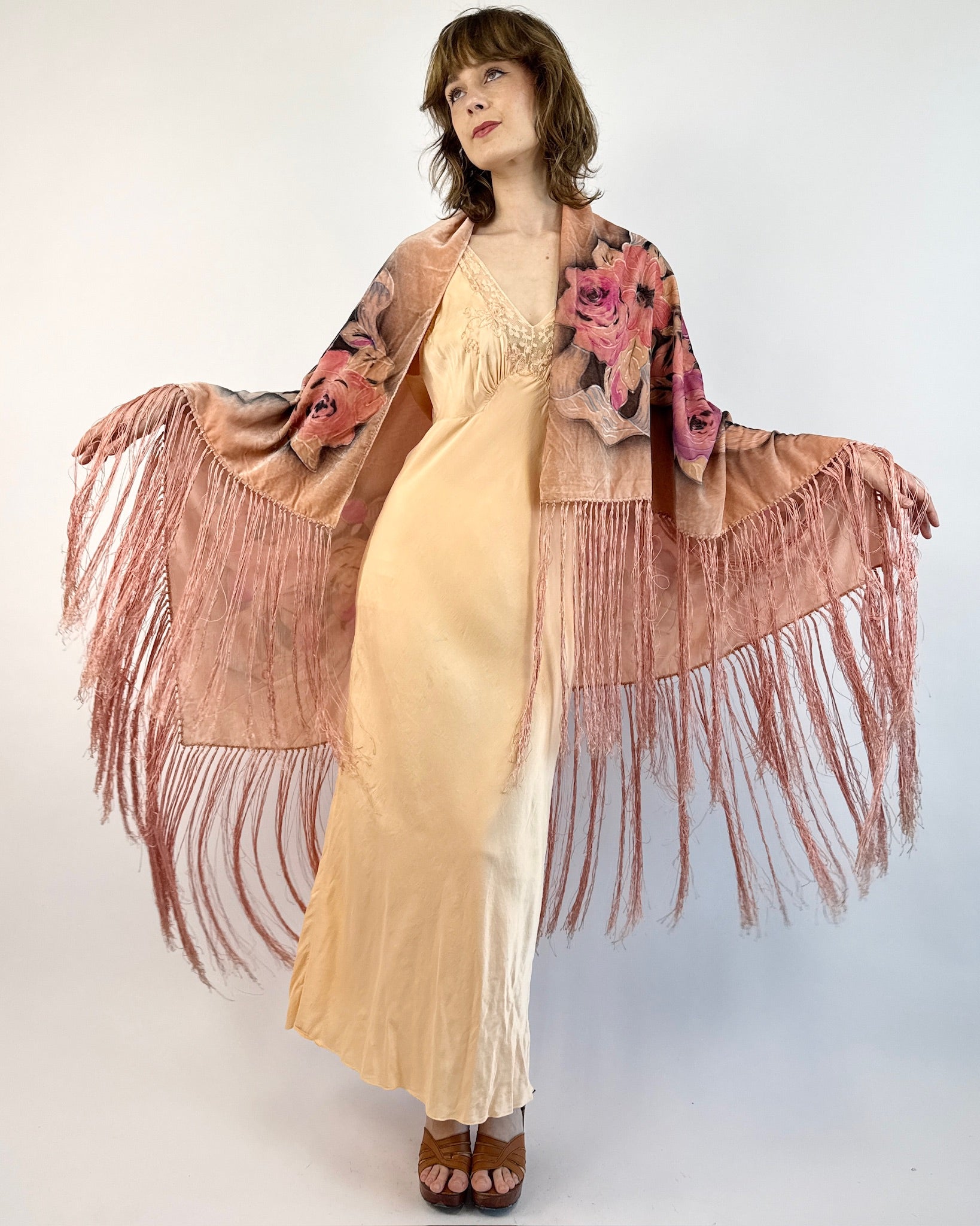 Love In Bloom Velvet Floral Piano Shawl