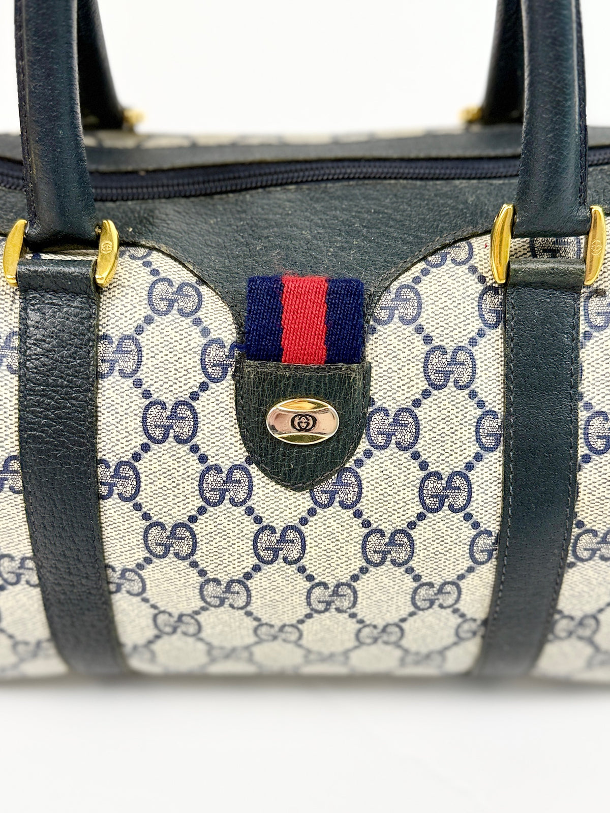 Blue Gucci Boston Bag