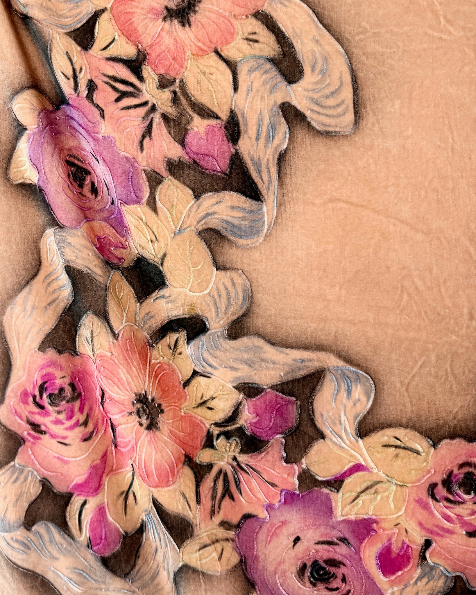 Love In Bloom Velvet Floral Piano Shawl