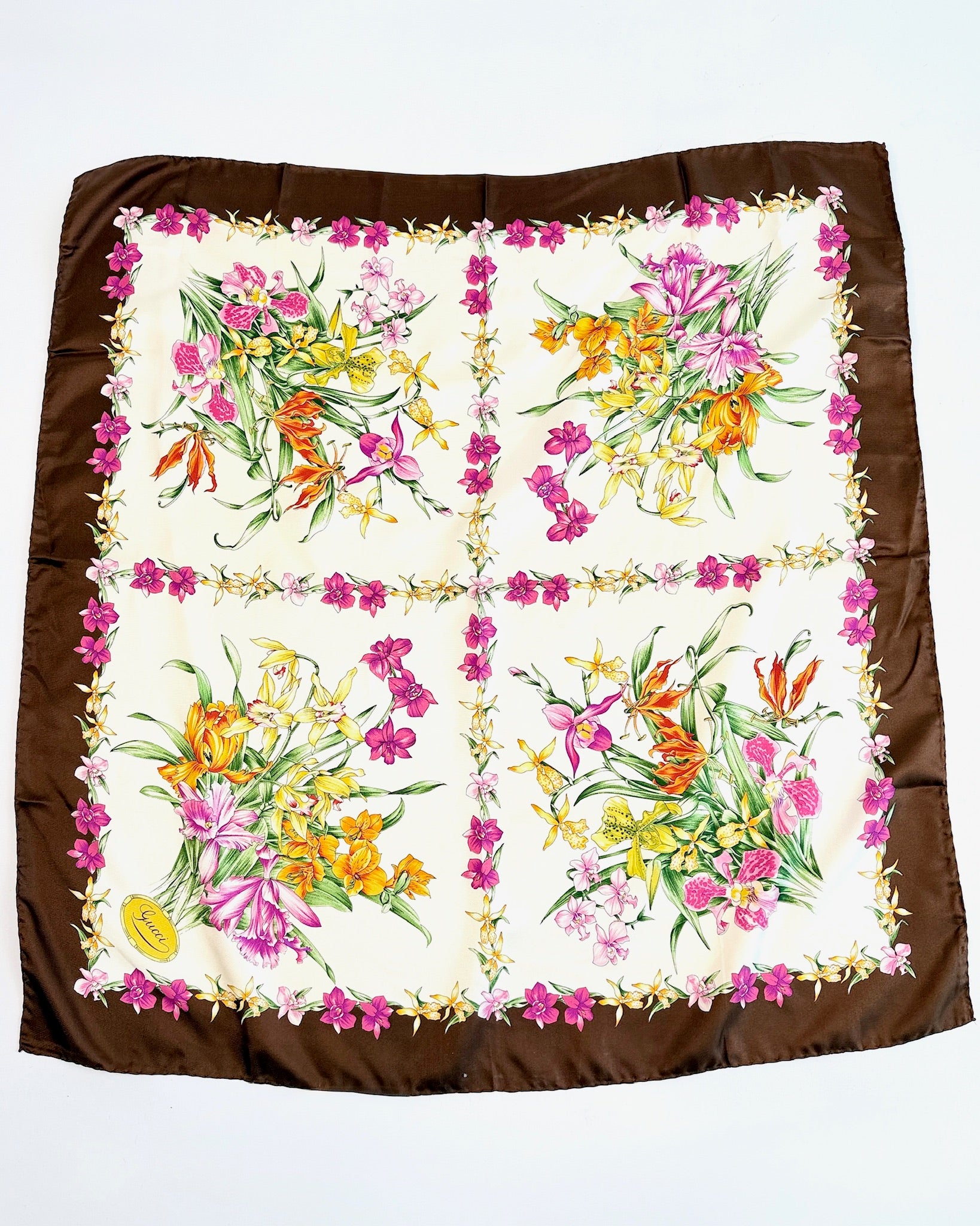 70s Gucci Flora Silk Scarf