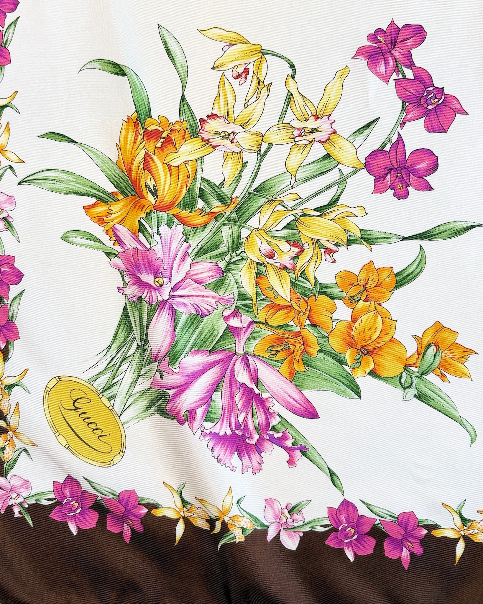 70s Gucci Flora Silk Scarf