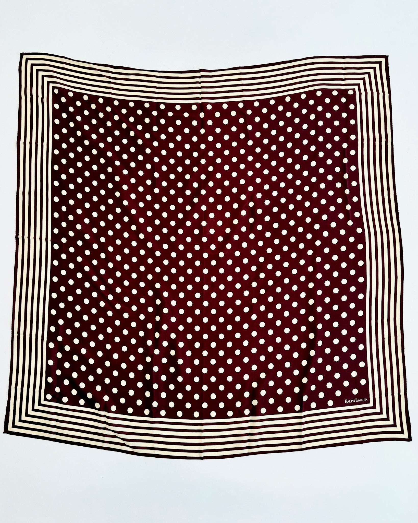 Ralph Lauren Silk Polka Dot Scarf