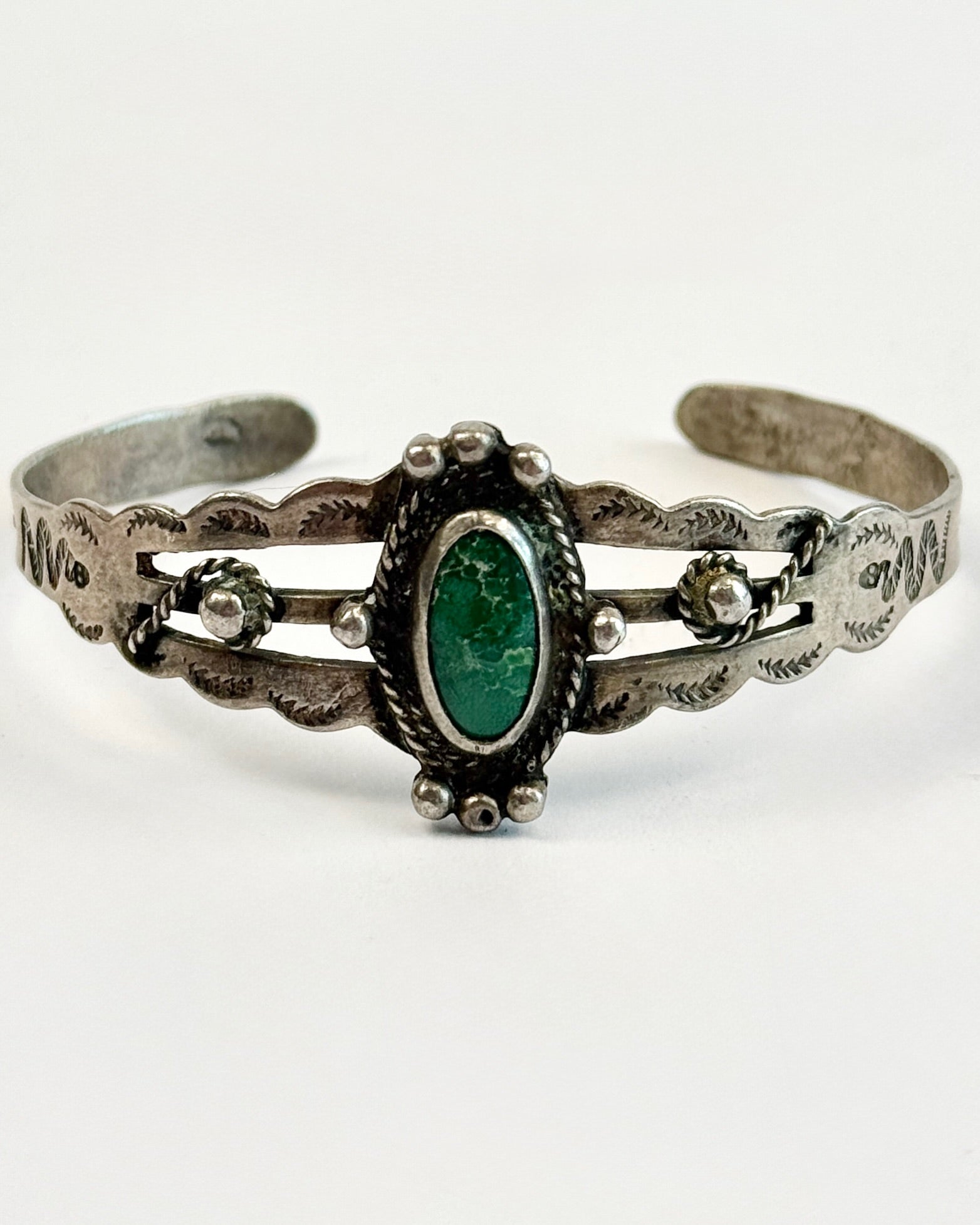 Oval Stone Cuff Bracelet
