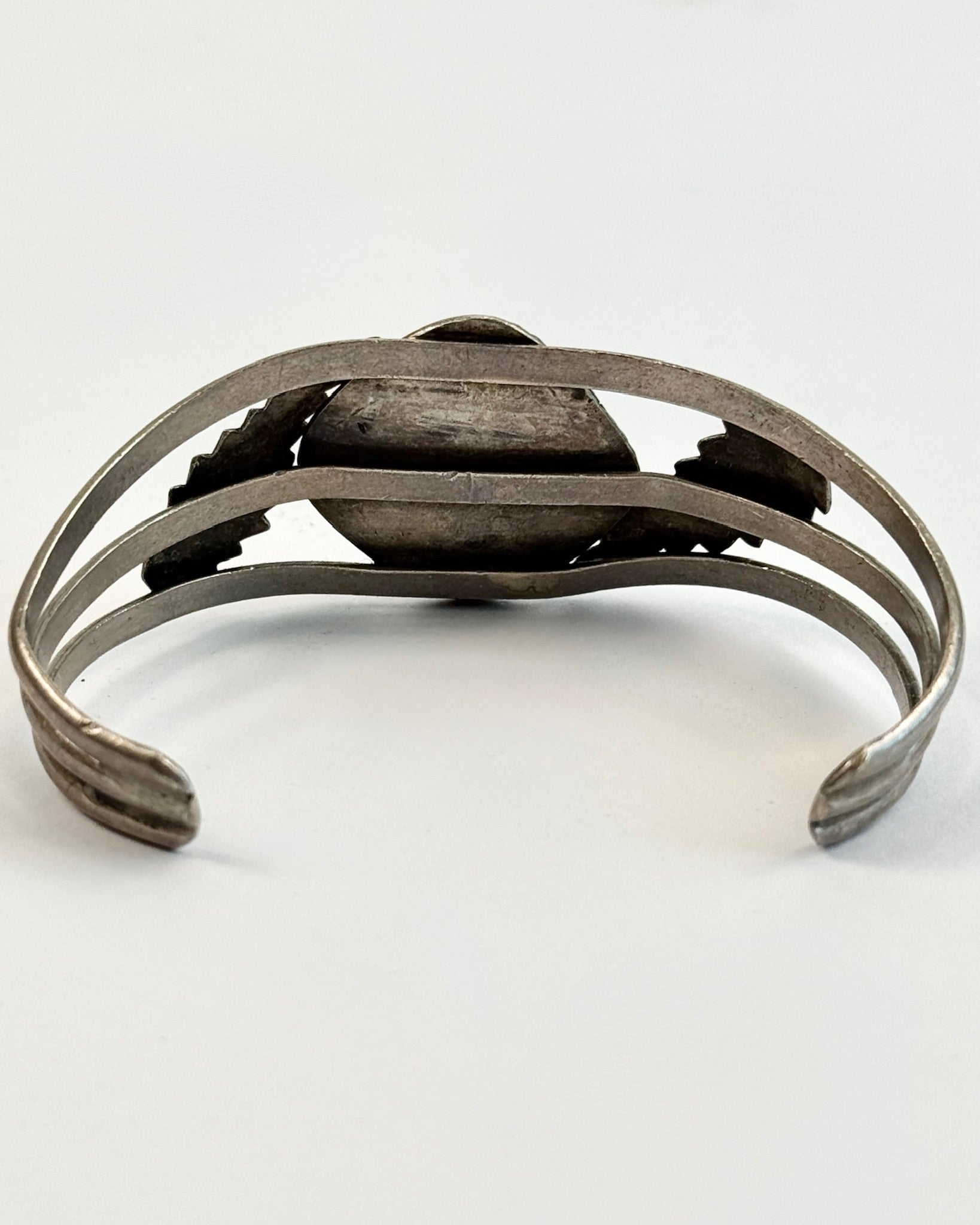 1960s Silver and Square Stone Turquoise Bracelet