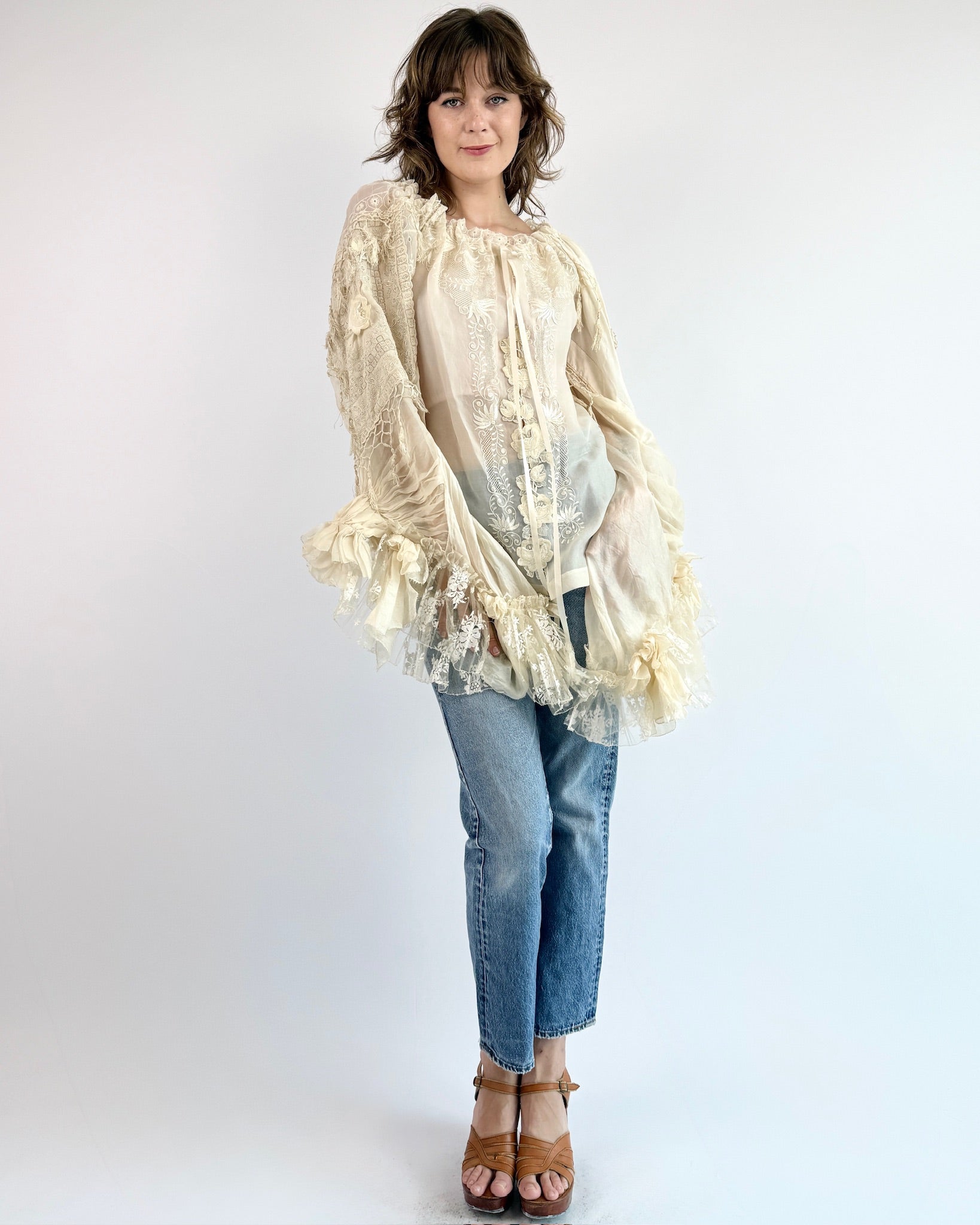 How Do I Love Thee Cream Silk Blouse