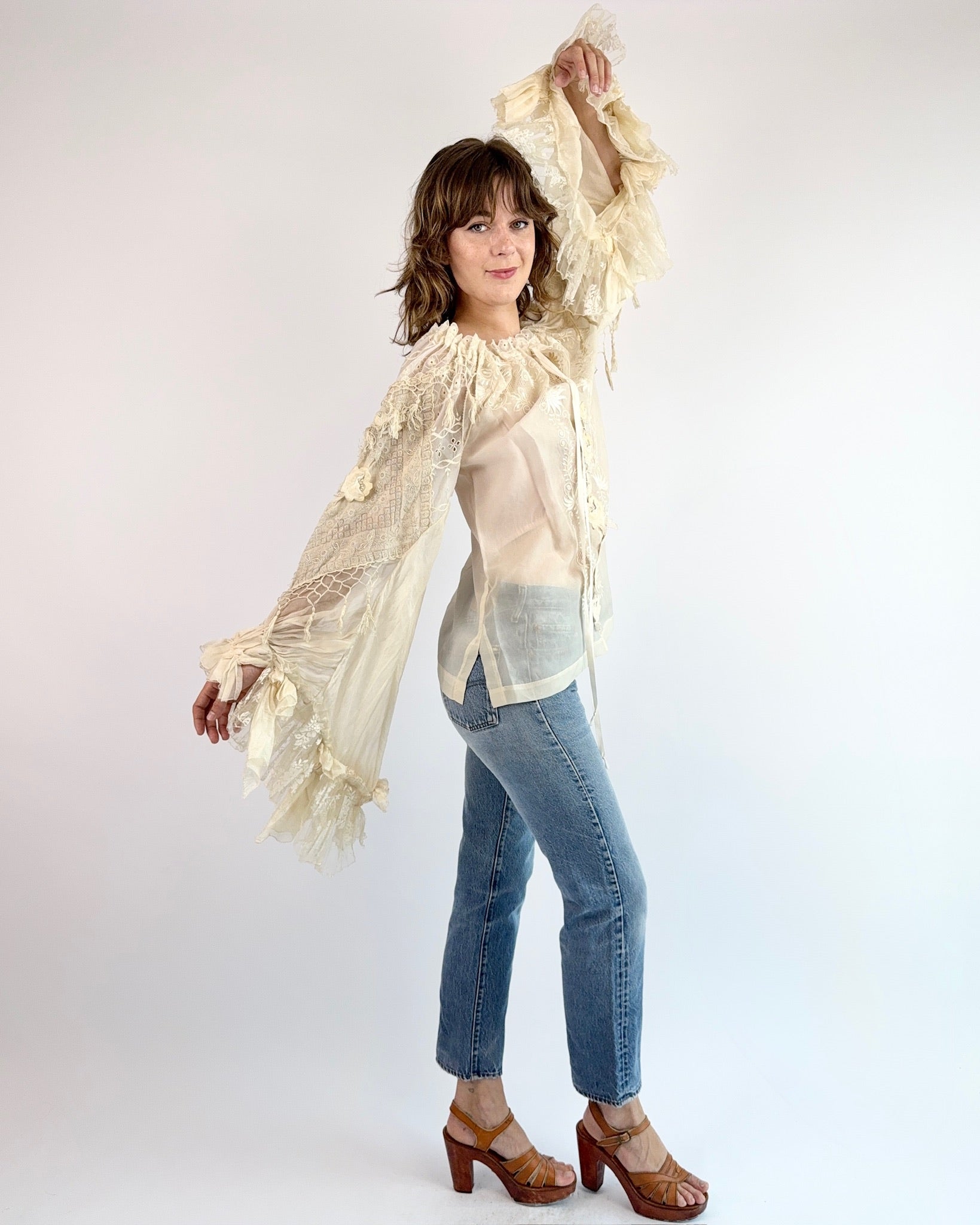 How Do I Love Thee Cream Silk Blouse