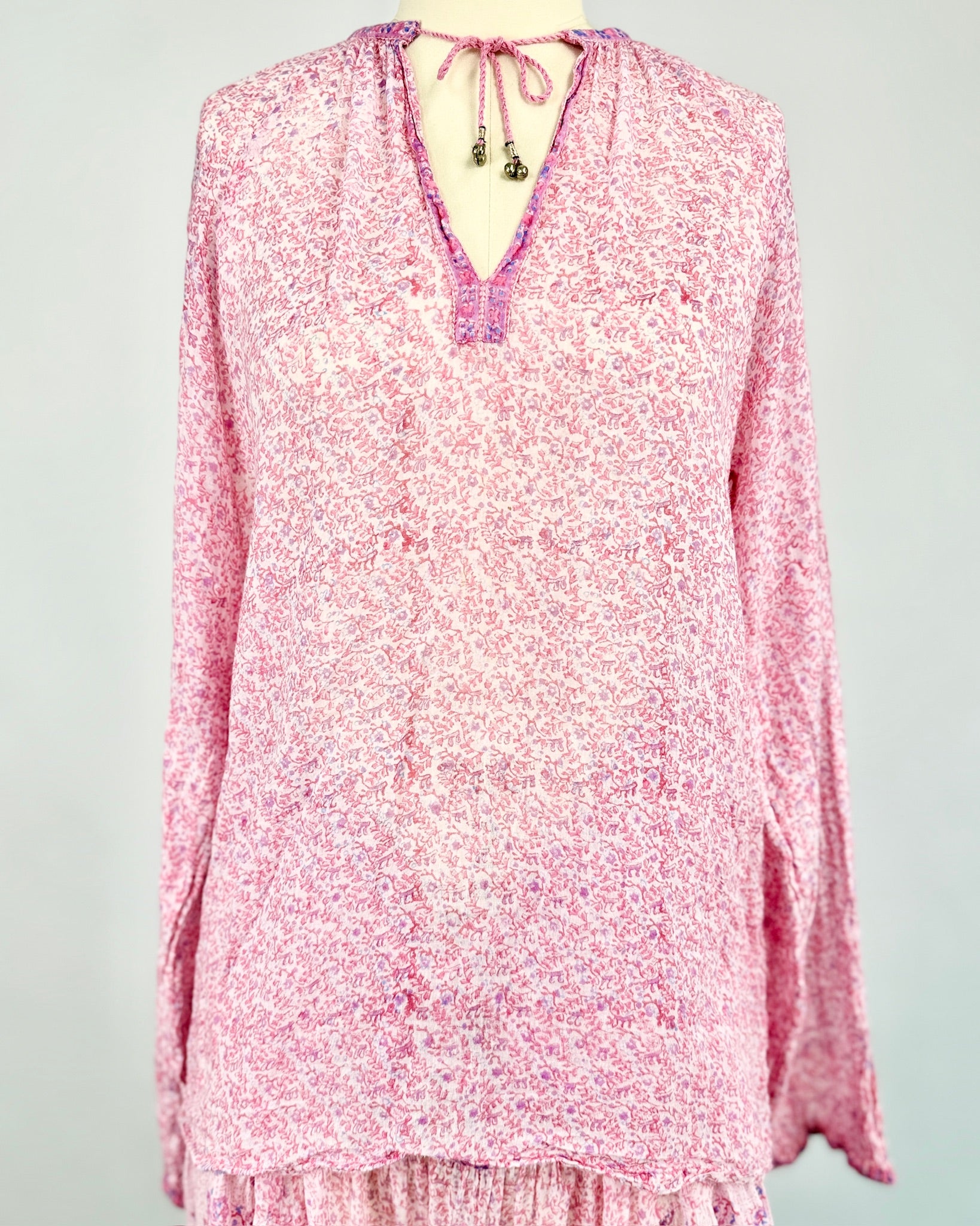 Pale Pink 70s Indian Cotton Blouse