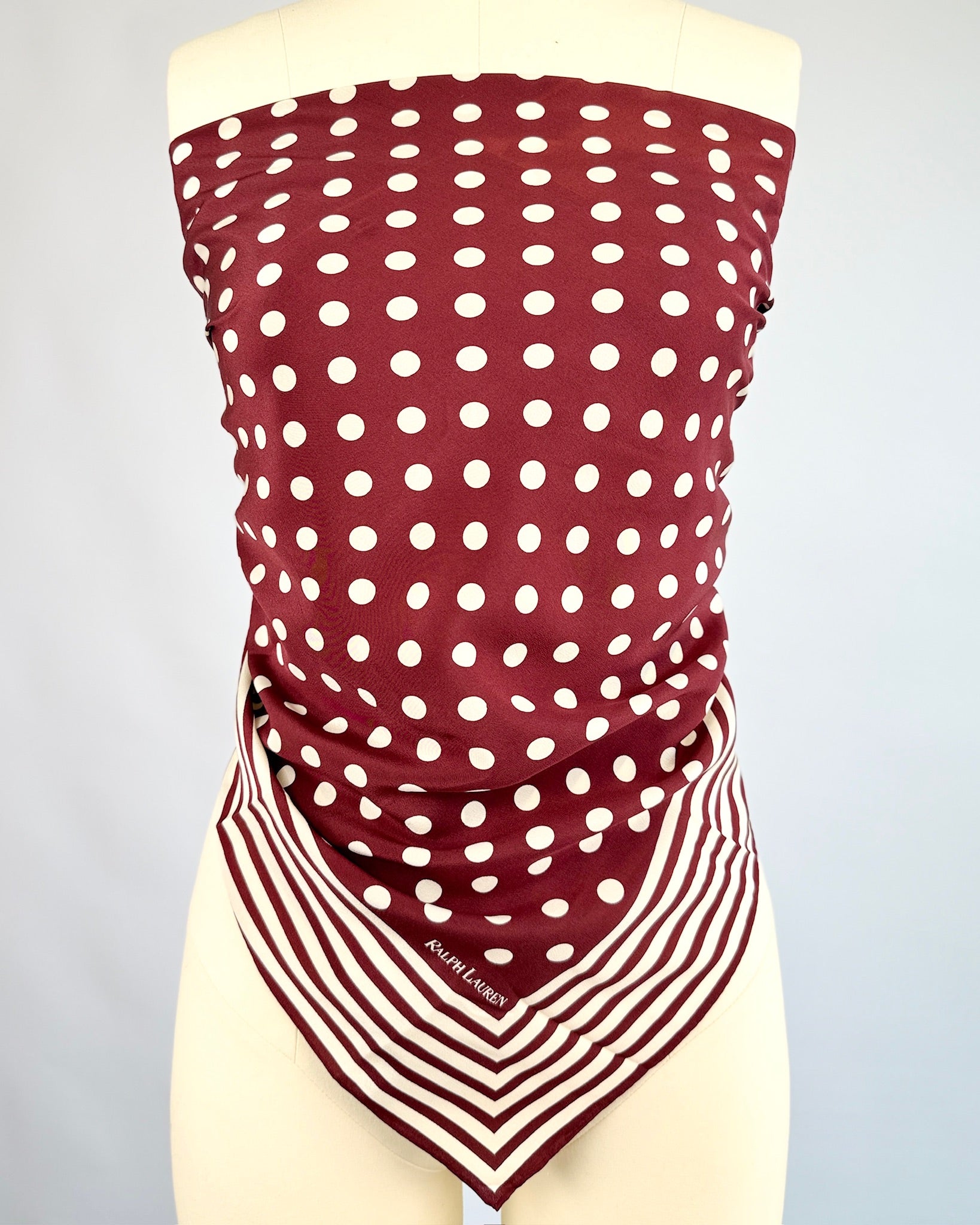 Ralph Lauren Silk Polka Dot Scarf