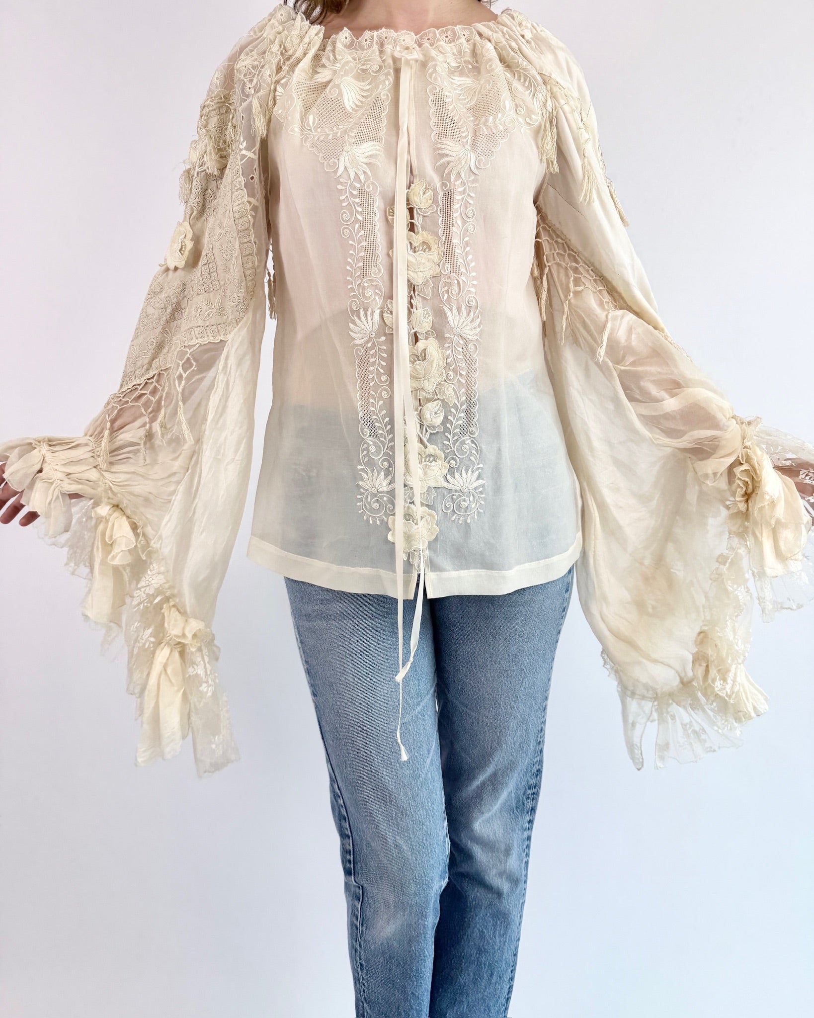 How Do I Love Thee Cream Silk Blouse