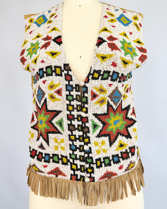 Fully Beaded Silk Vest