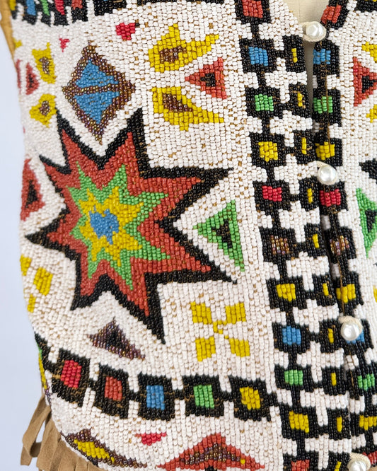 Fully Beaded Silk Vest