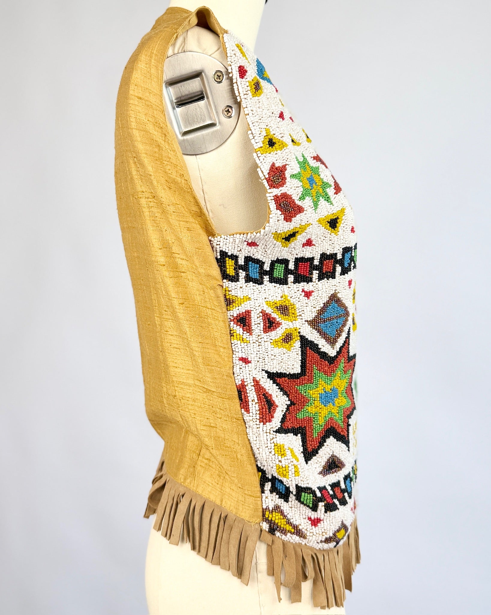 Fully Beaded Silk Vest
