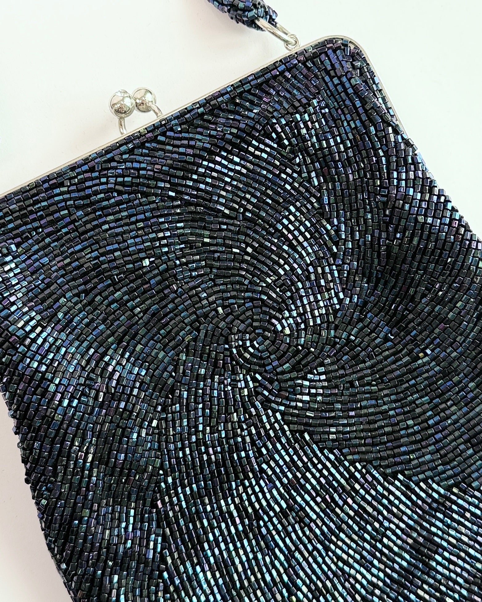 Dark Blue Beaded Evening Bag