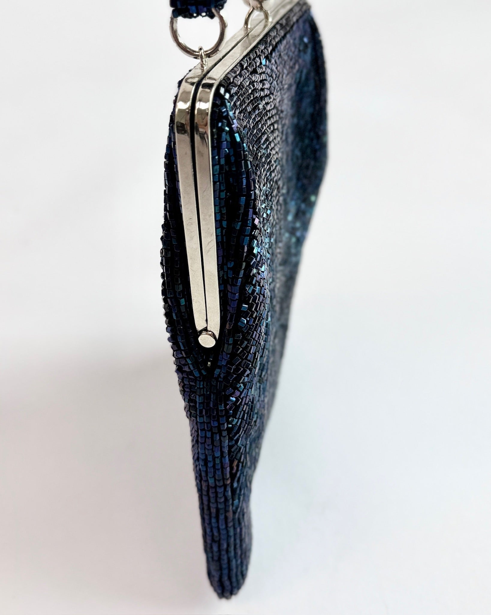 Dark Blue Beaded Evening Bag