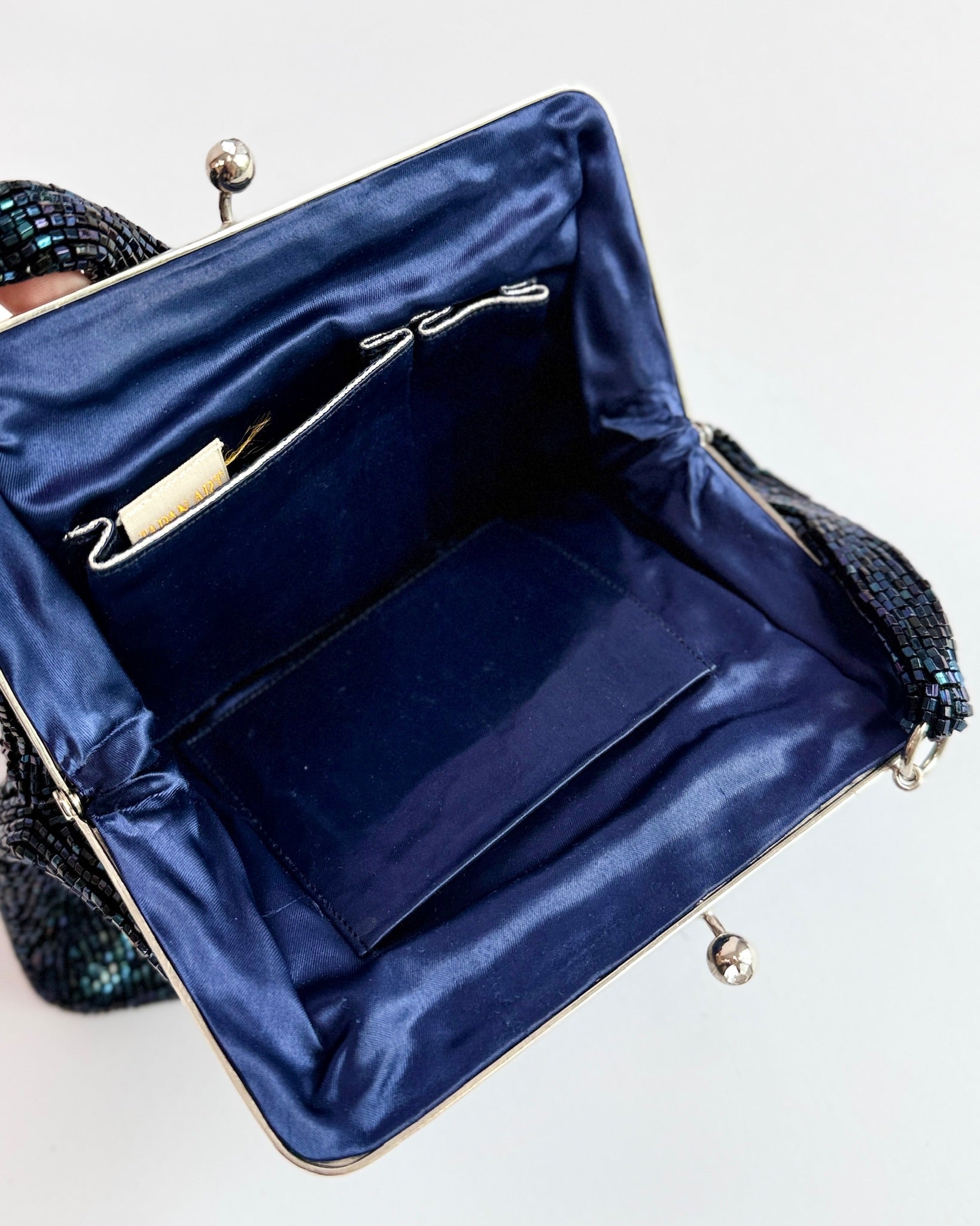 Dark Blue Beaded Evening Bag