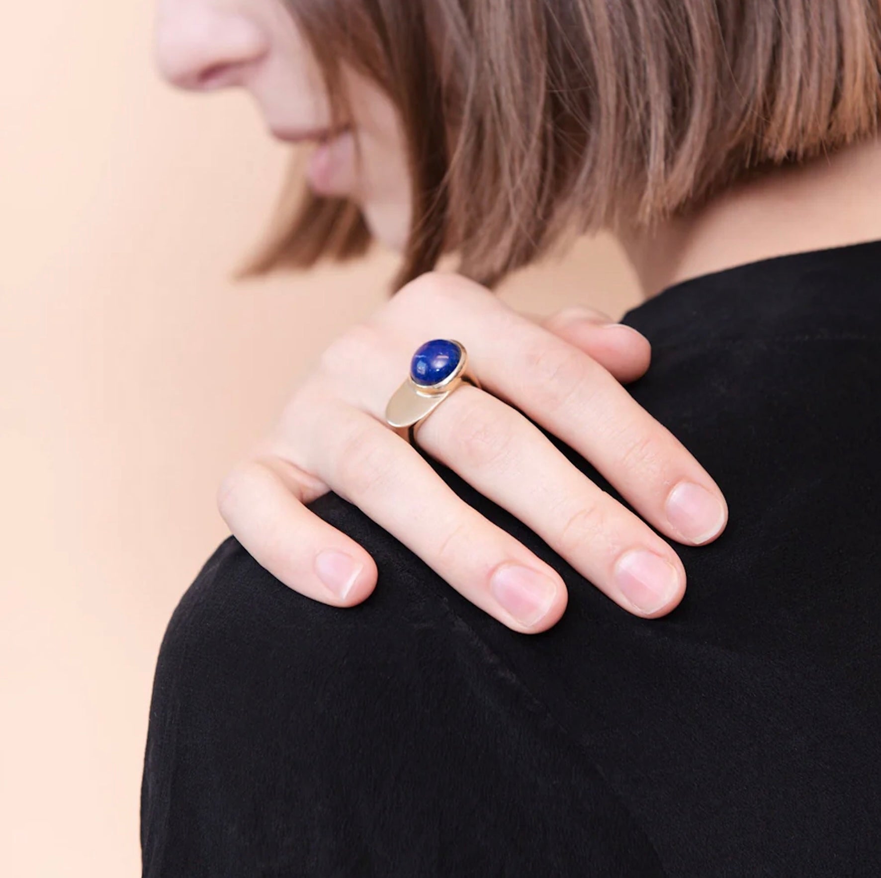 Seaworthy 10k Yellow Gold Lapis Esposa Ring