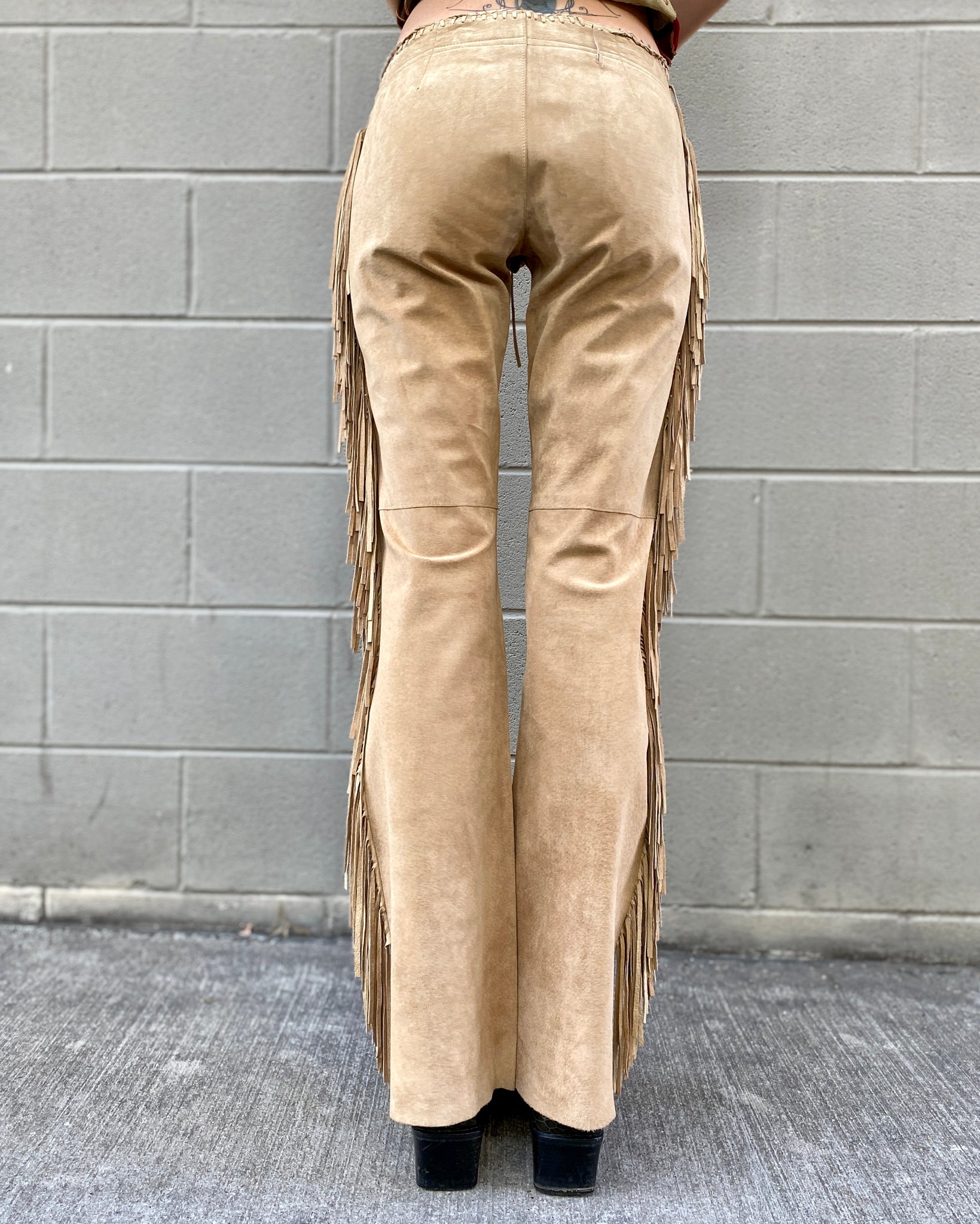 Arden B Suede Fringe Pants