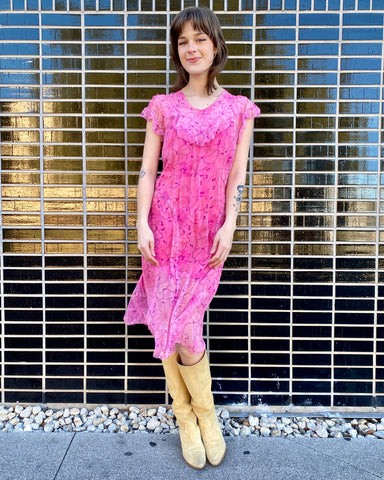 Pretty In Pink 30's Chiffon Dress