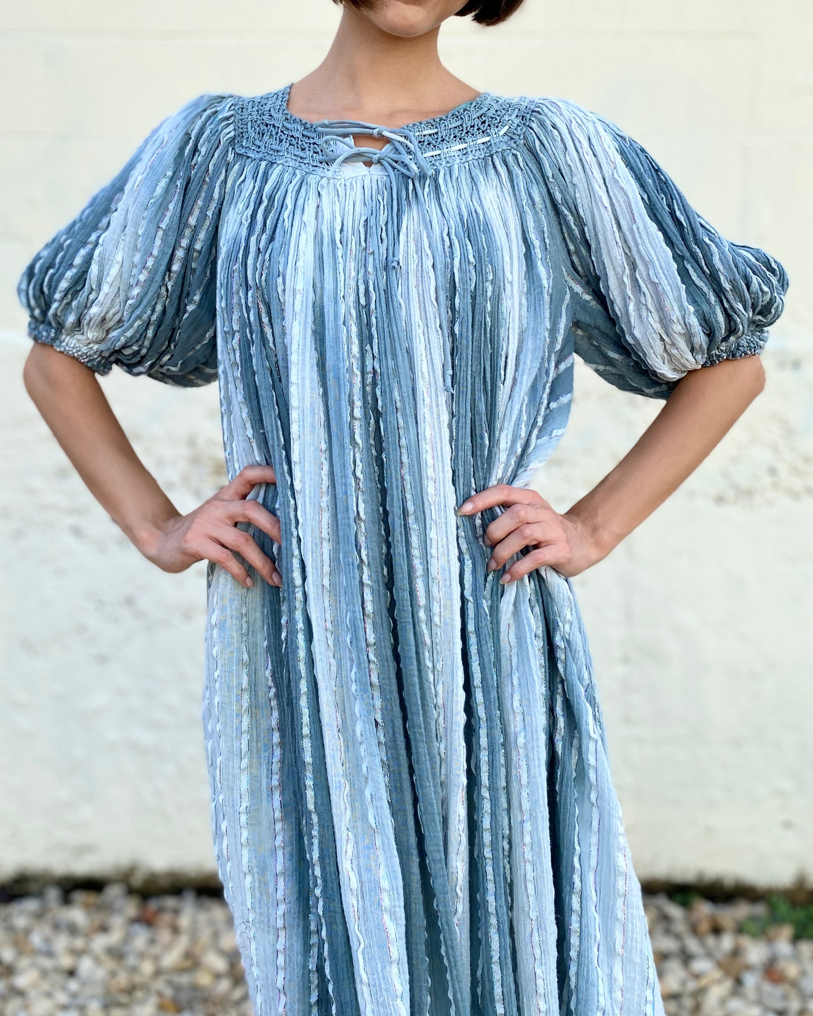 Winter Skies Grecian Gauze Dress