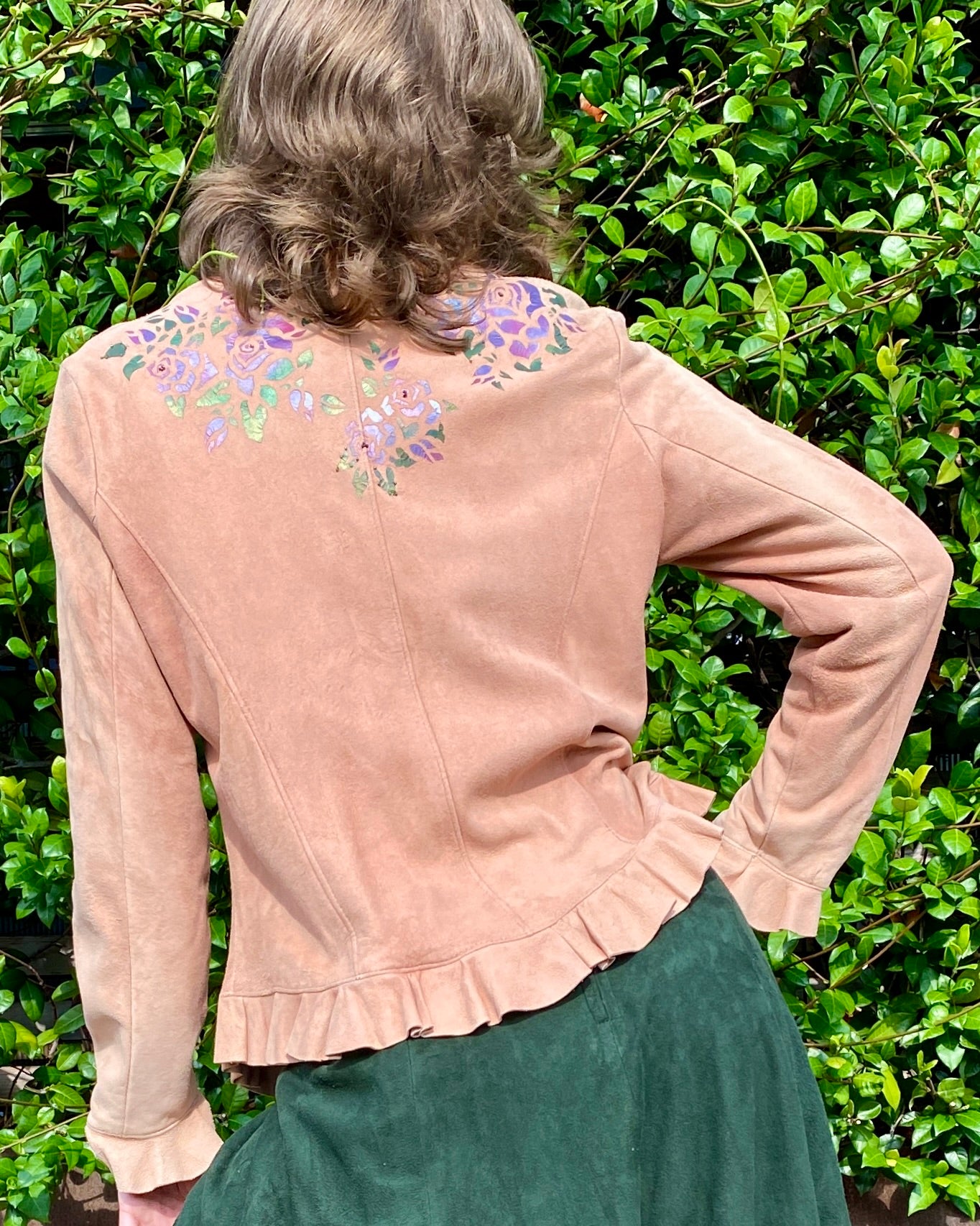 Summer Jewel Mauve Hand Painted Suede Jacket