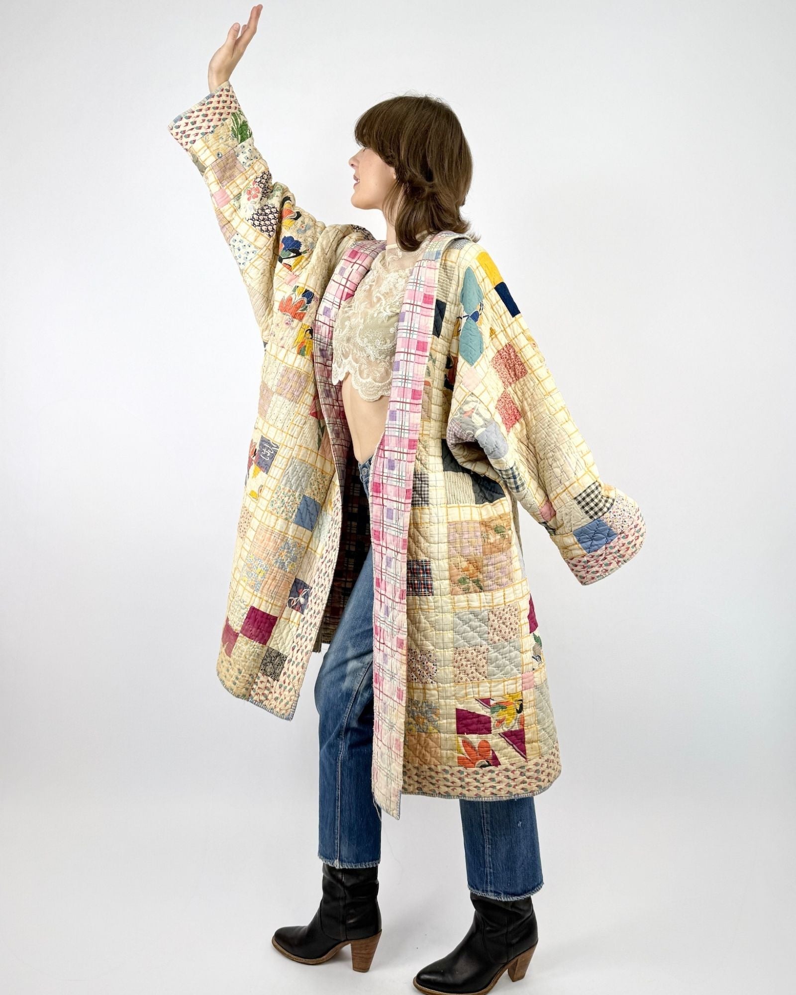 All Bundled Up Patchwork Quilt Duster