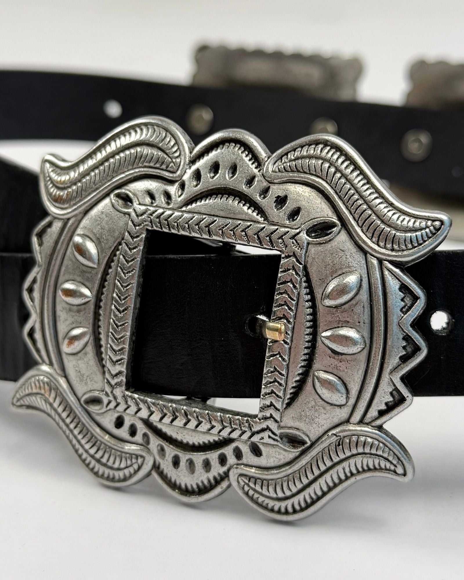 Black and Silver Concho Belt