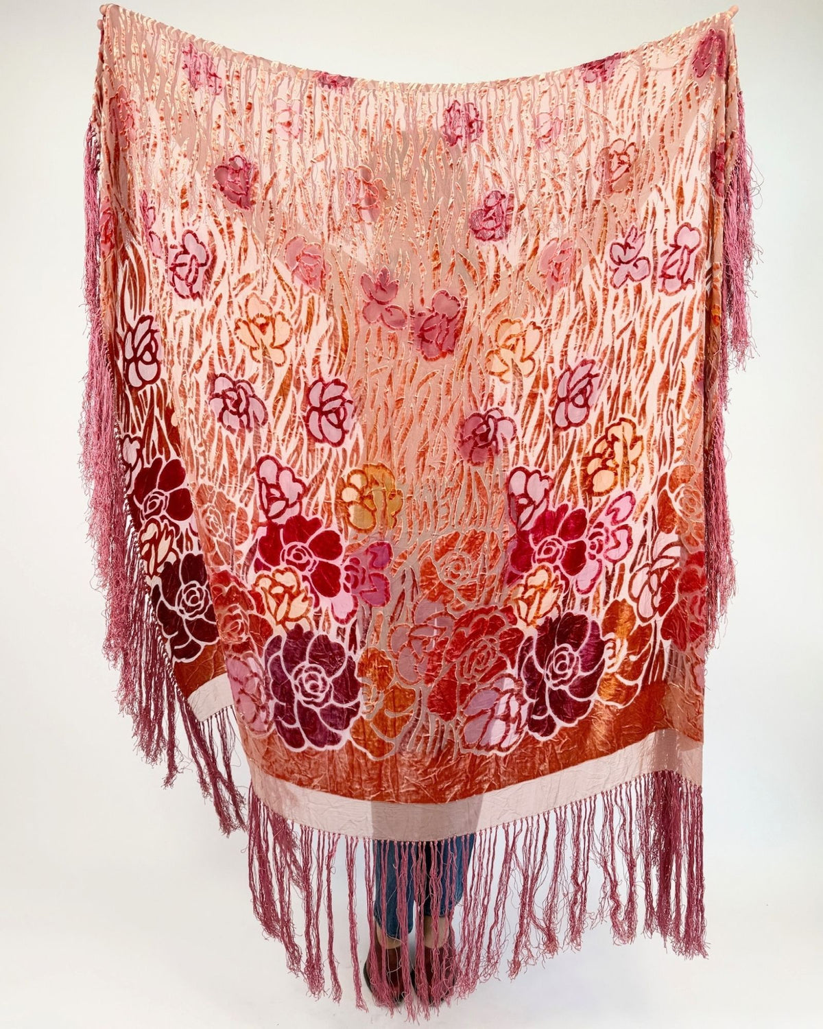 Burnout Candied Petals Silk Shawl
