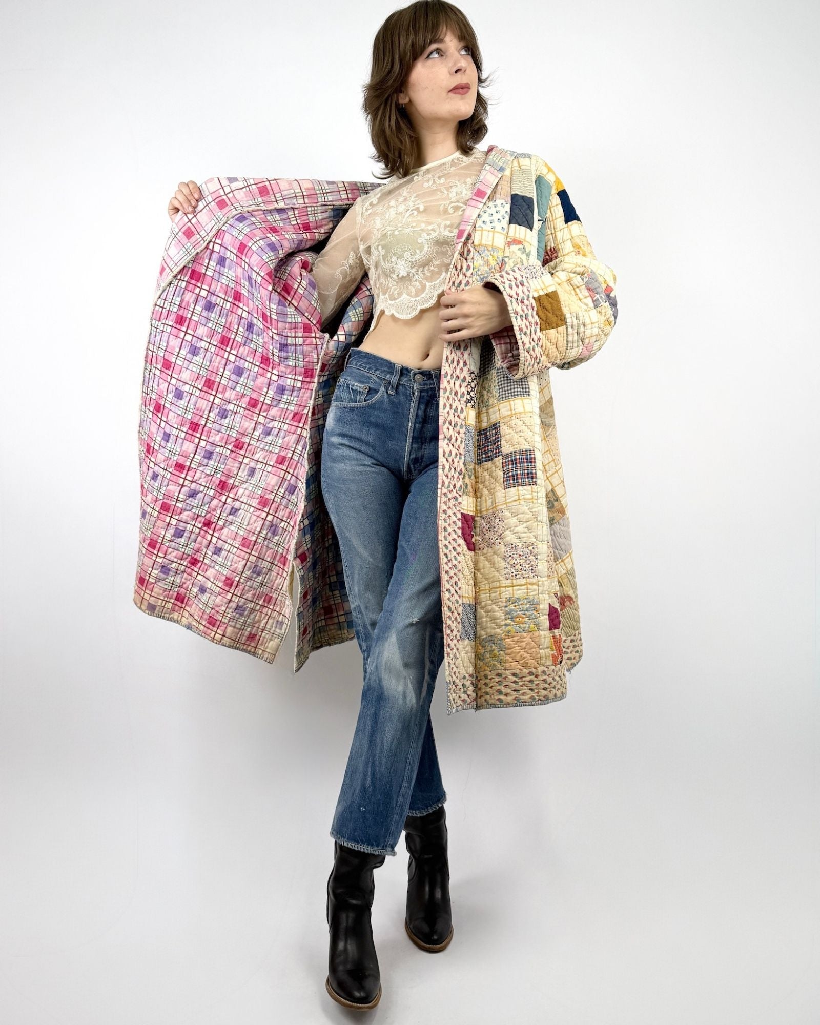 All Bundled Up Patchwork Quilt Duster