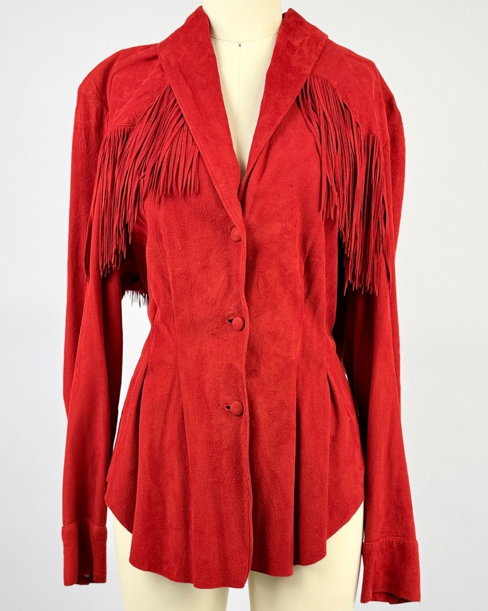Red Suede Fringe Jacket