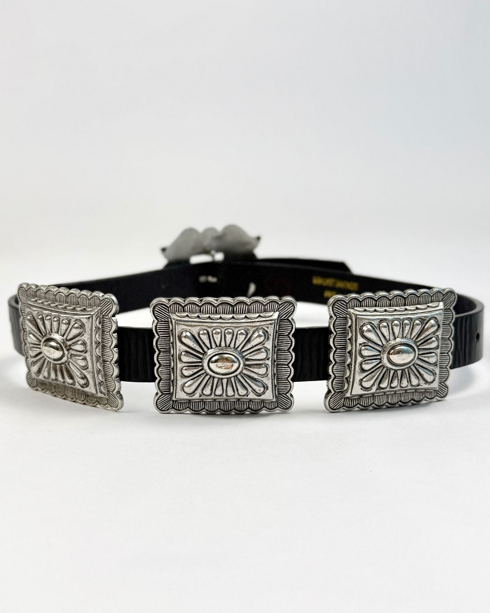 Black and Silver Concho Belt