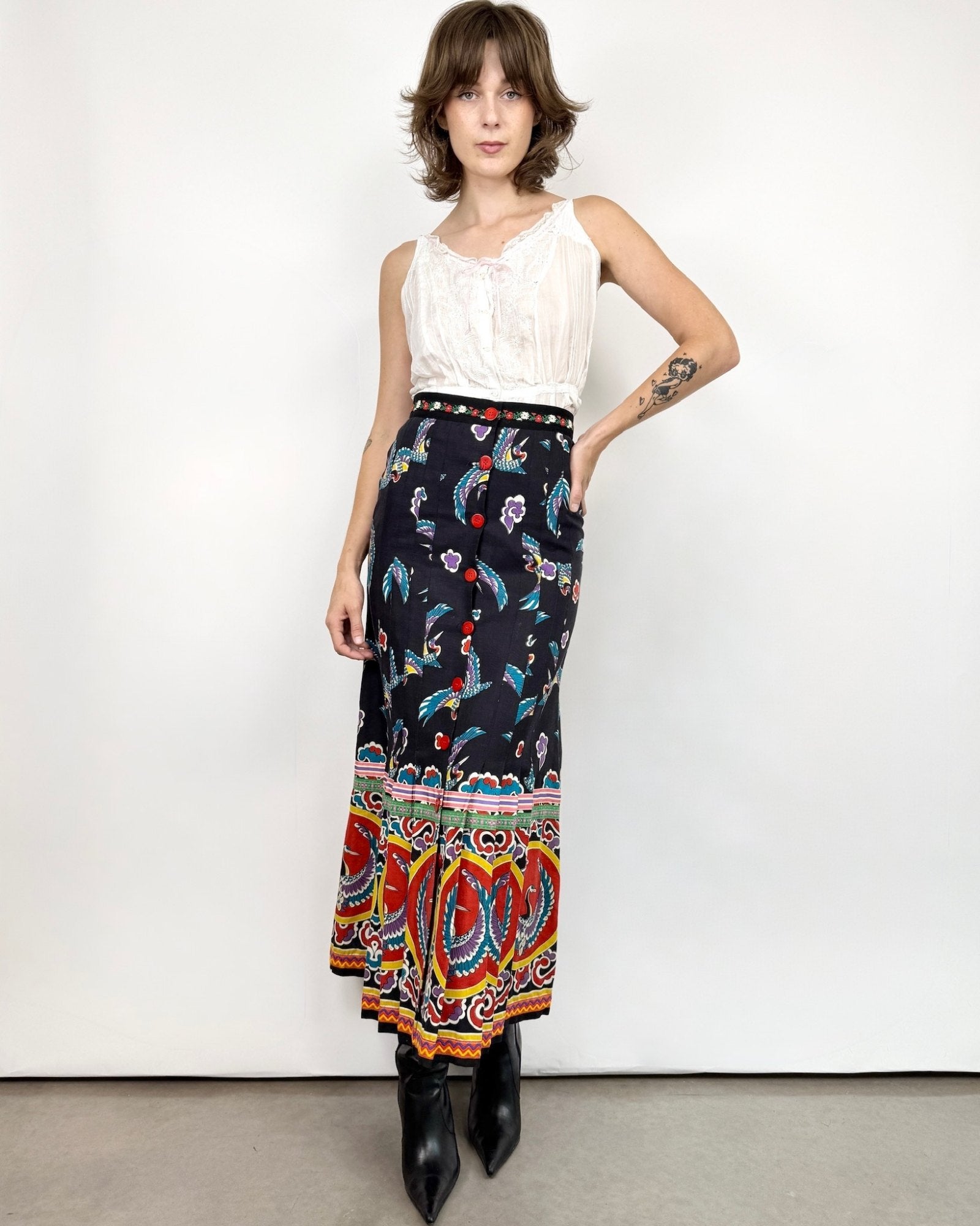 Sant Angelo Skybound Cranes Maxi Skirt