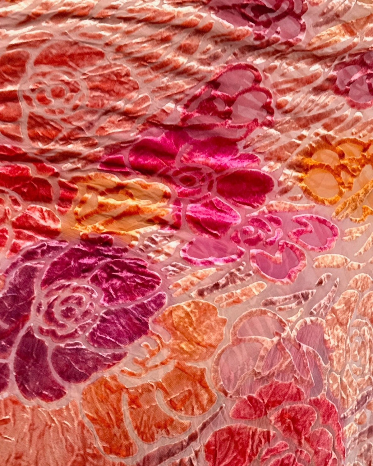 Burnout Candied Petals Silk Shawl