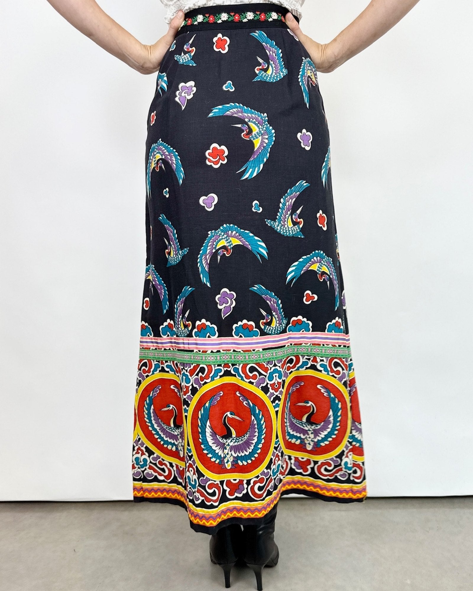 Sant Angelo Skybound Cranes Maxi Skirt