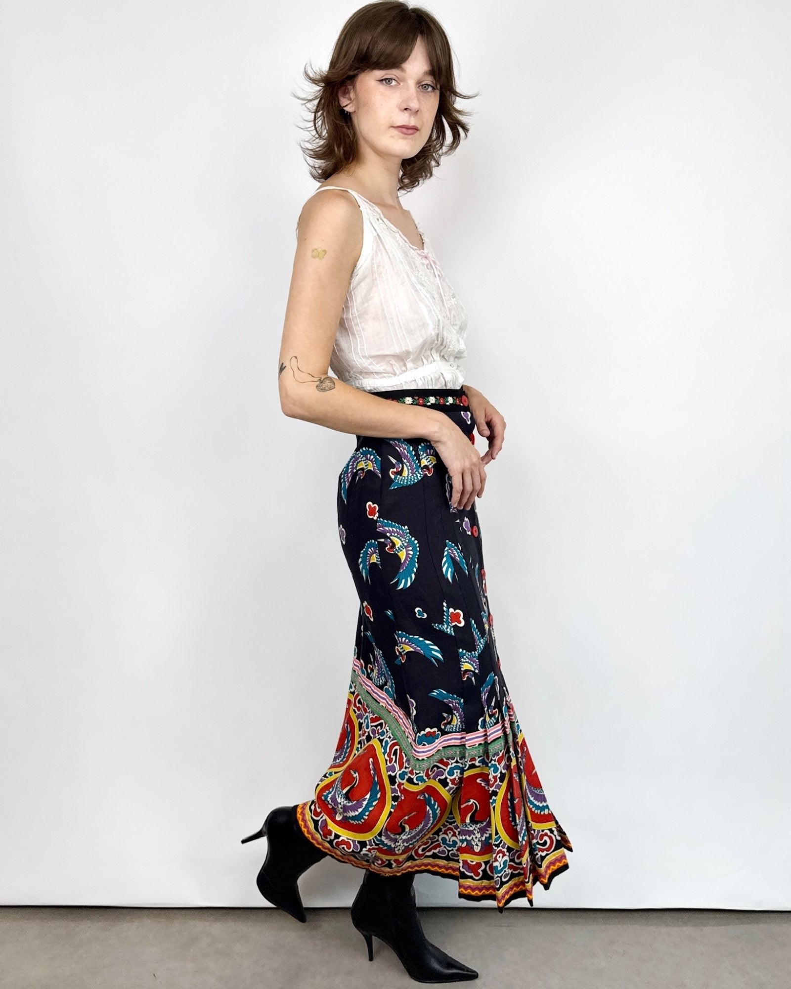 Sant Angelo Skybound Cranes Maxi Skirt