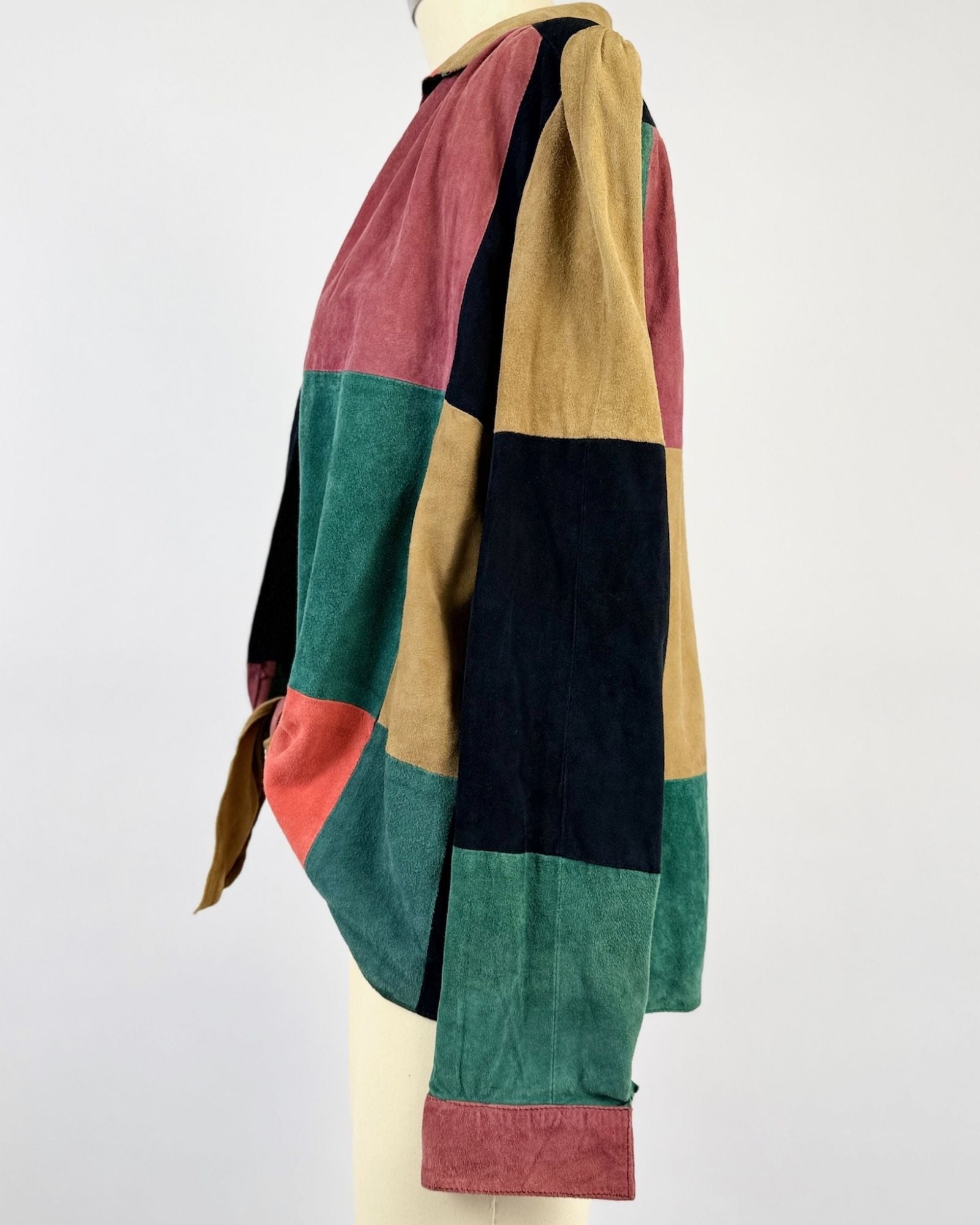 Judith Ann Patchwork Suede Tie Top