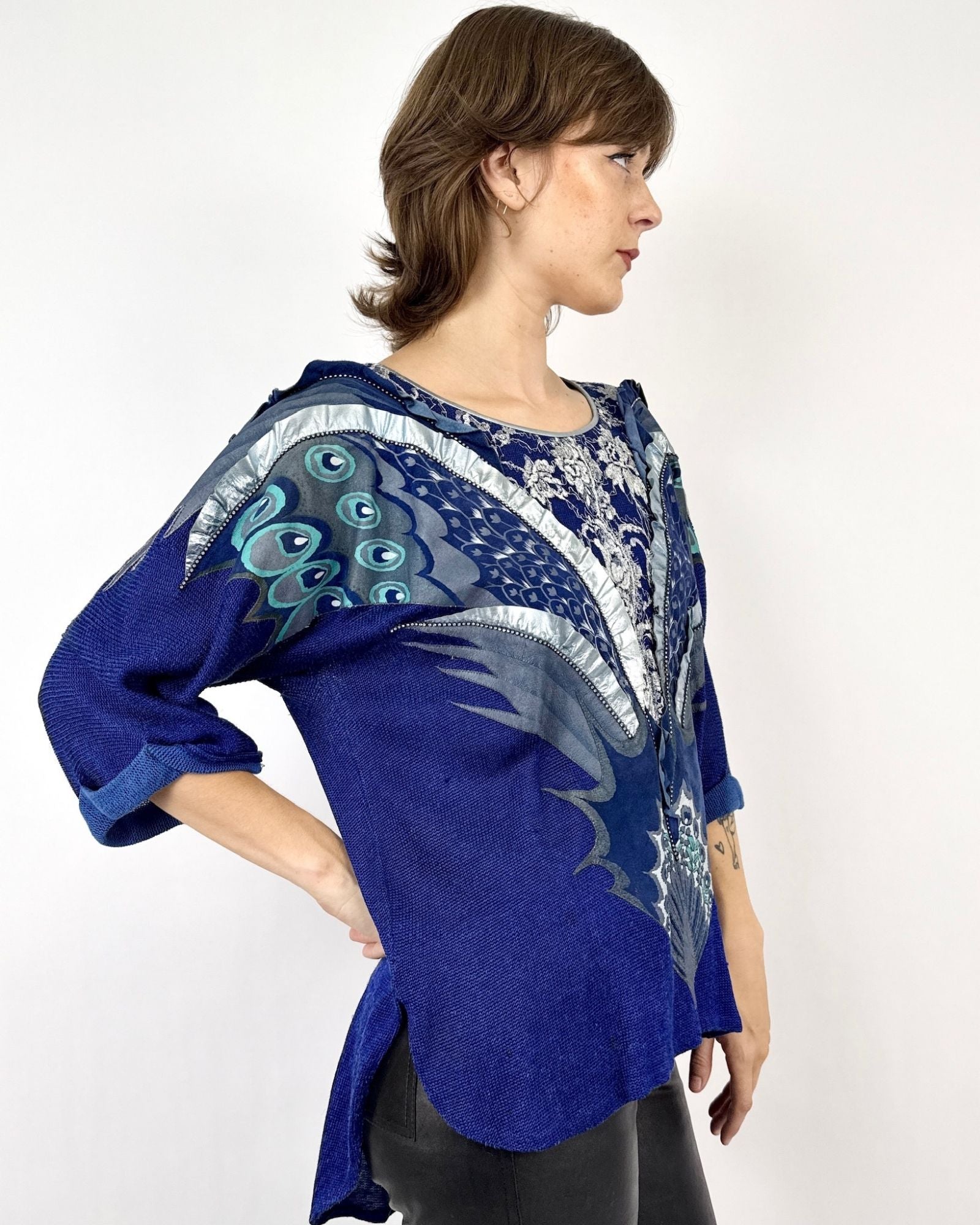 Roberto Cavalli Peacock Embellished Sweater