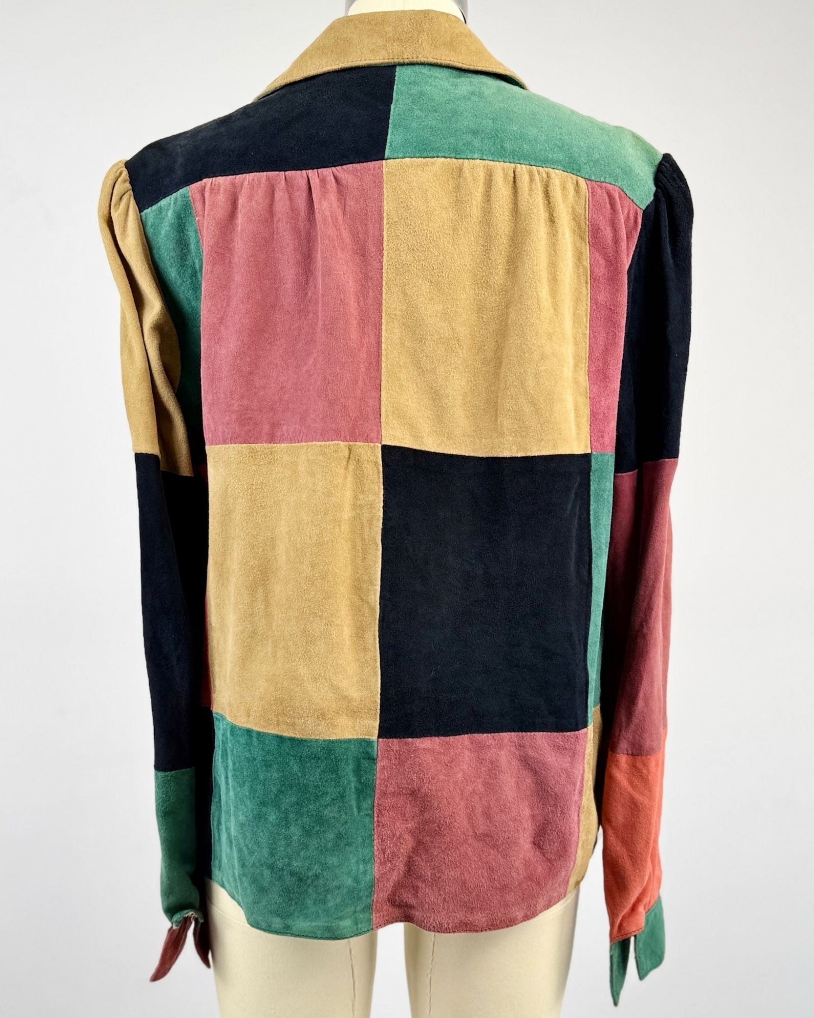 Judith Ann Patchwork Suede Tie Top