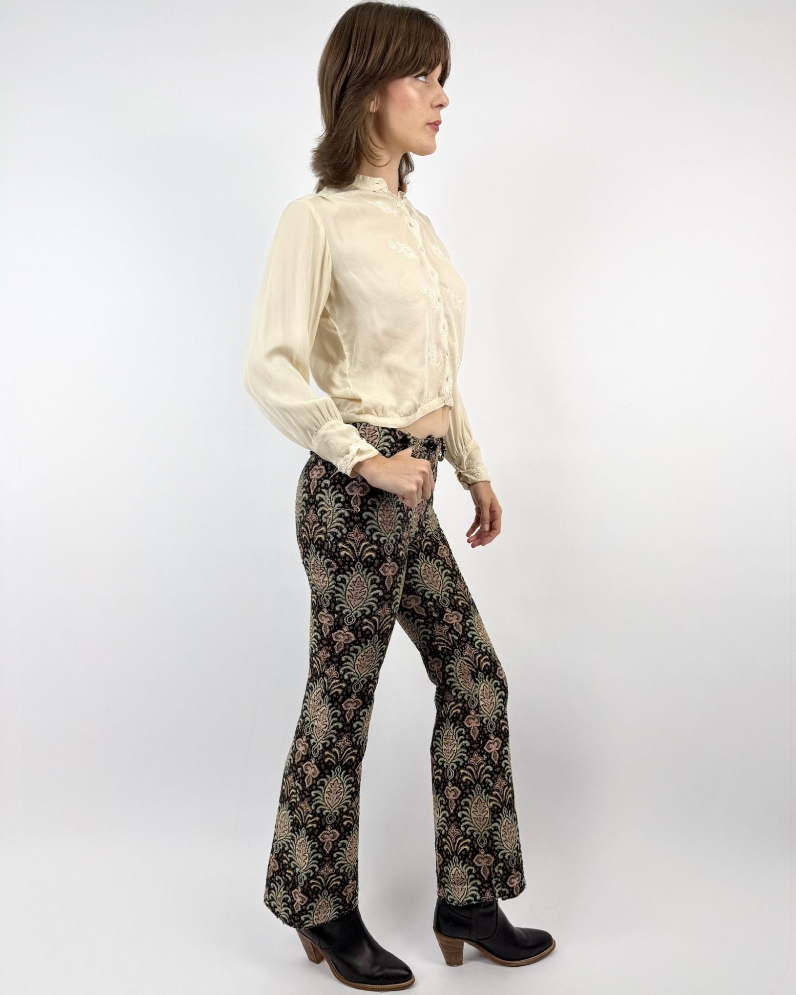 1970s Tapestry of Time Brocade Pants